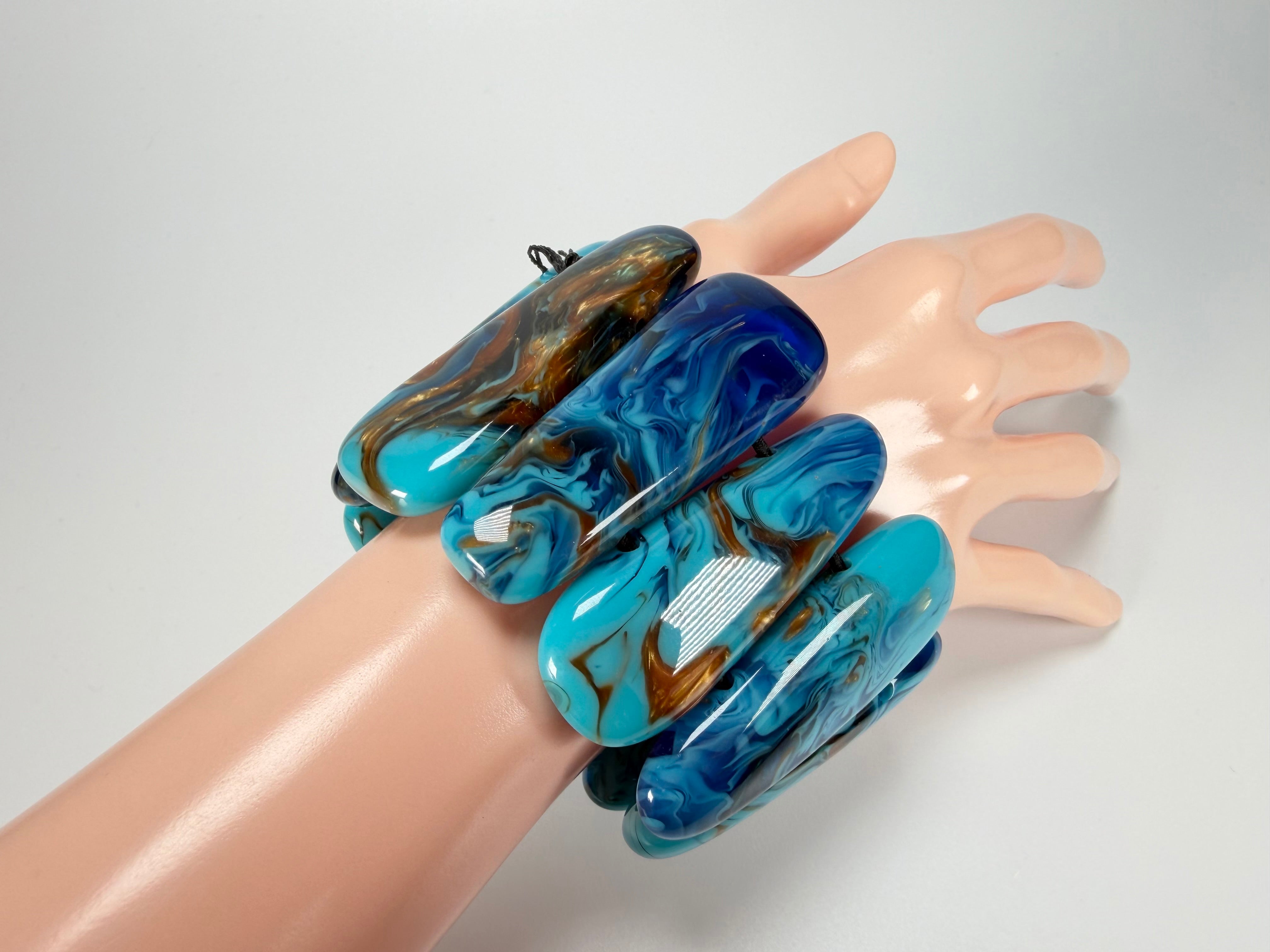 Sobral - Noite Estrelada "Leaf" Elasticated Resin Bracelet ( 005520 )