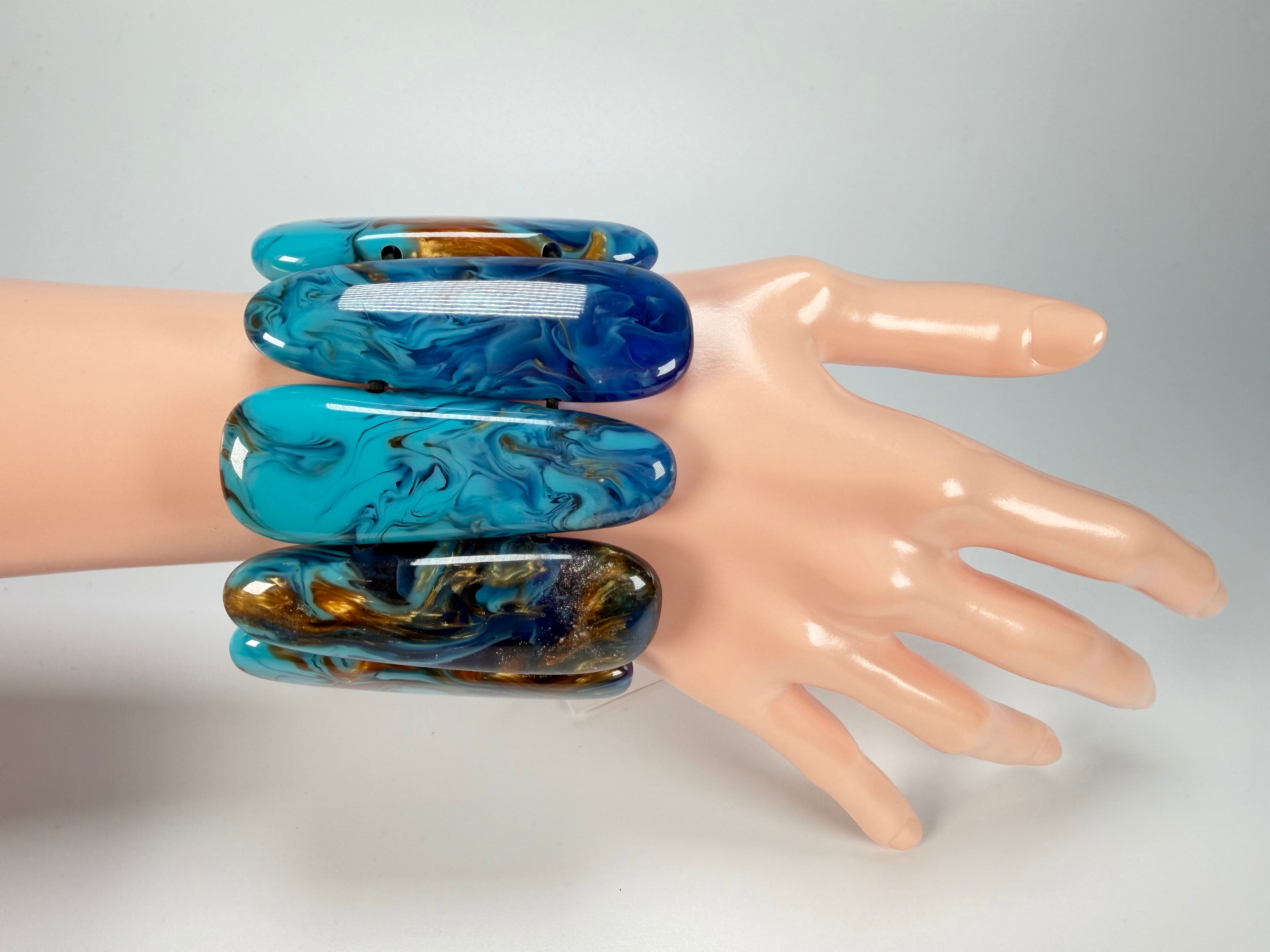 Sobral - Noite Estrelada "Leaf" Elasticated Resin Bracelet ( 005520 )