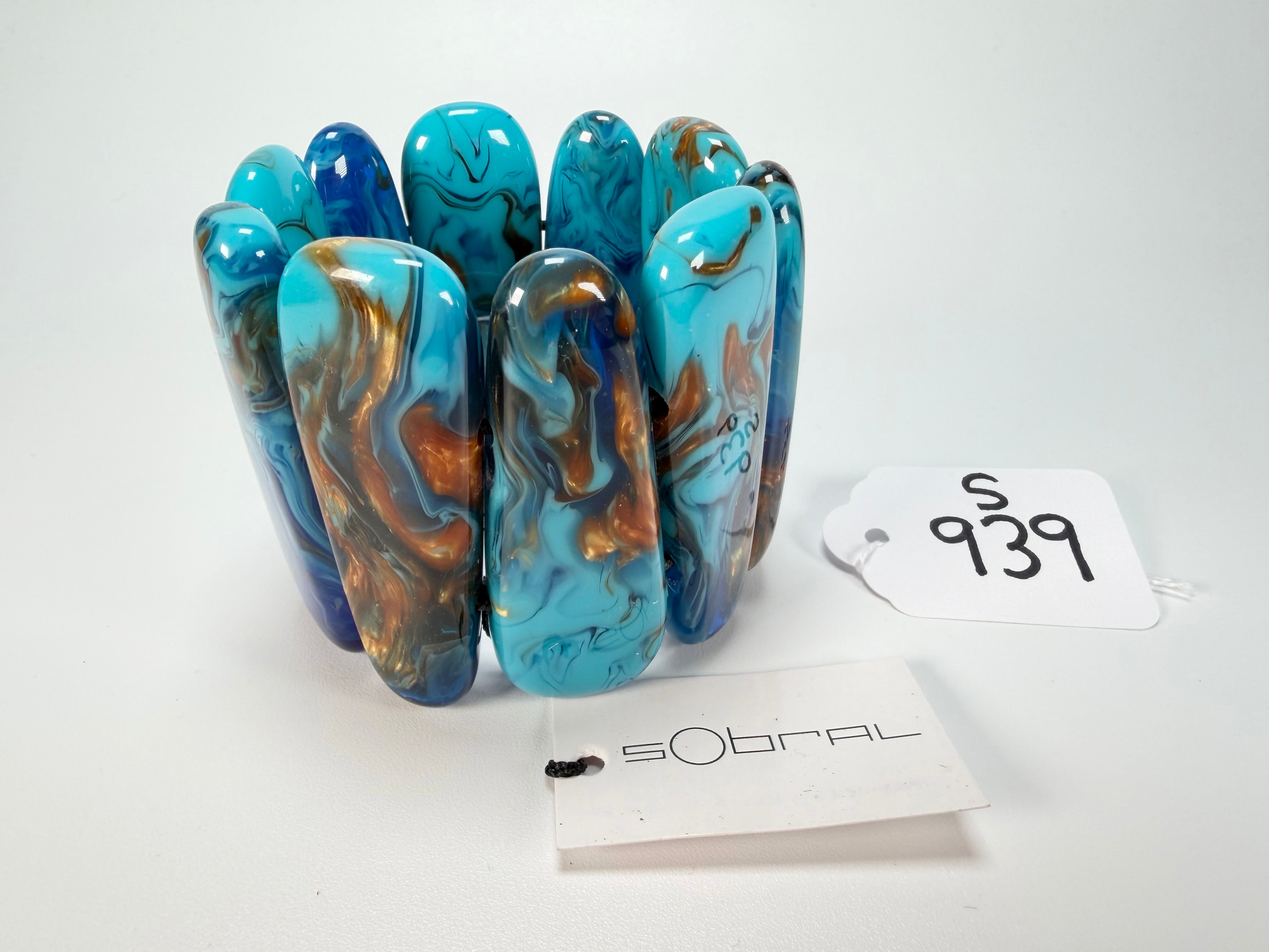 Sobral - Noite Estrelada "Leaf" Elasticated Resin Bracelet ( 005520 )