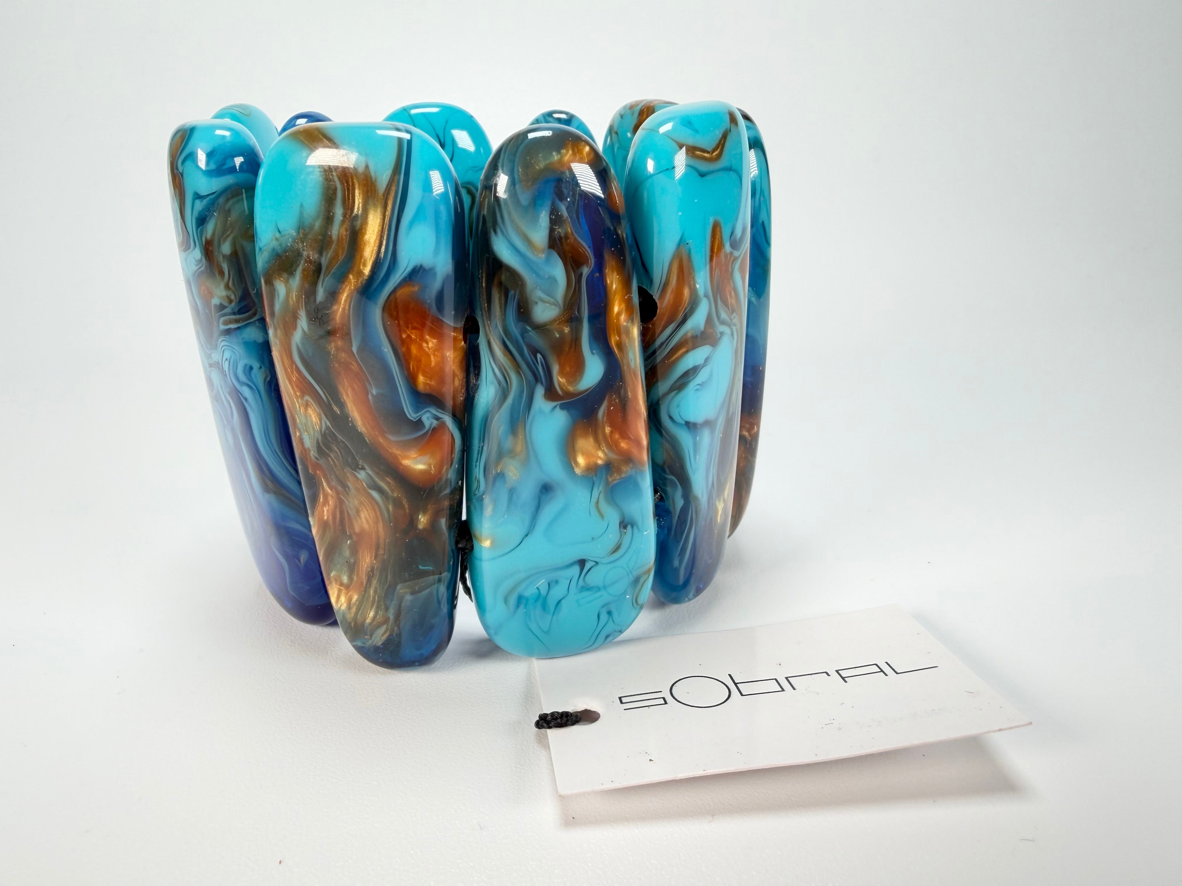 Sobral - Noite Estrelada "Leaf" Elasticated Resin Bracelet ( 005520 )