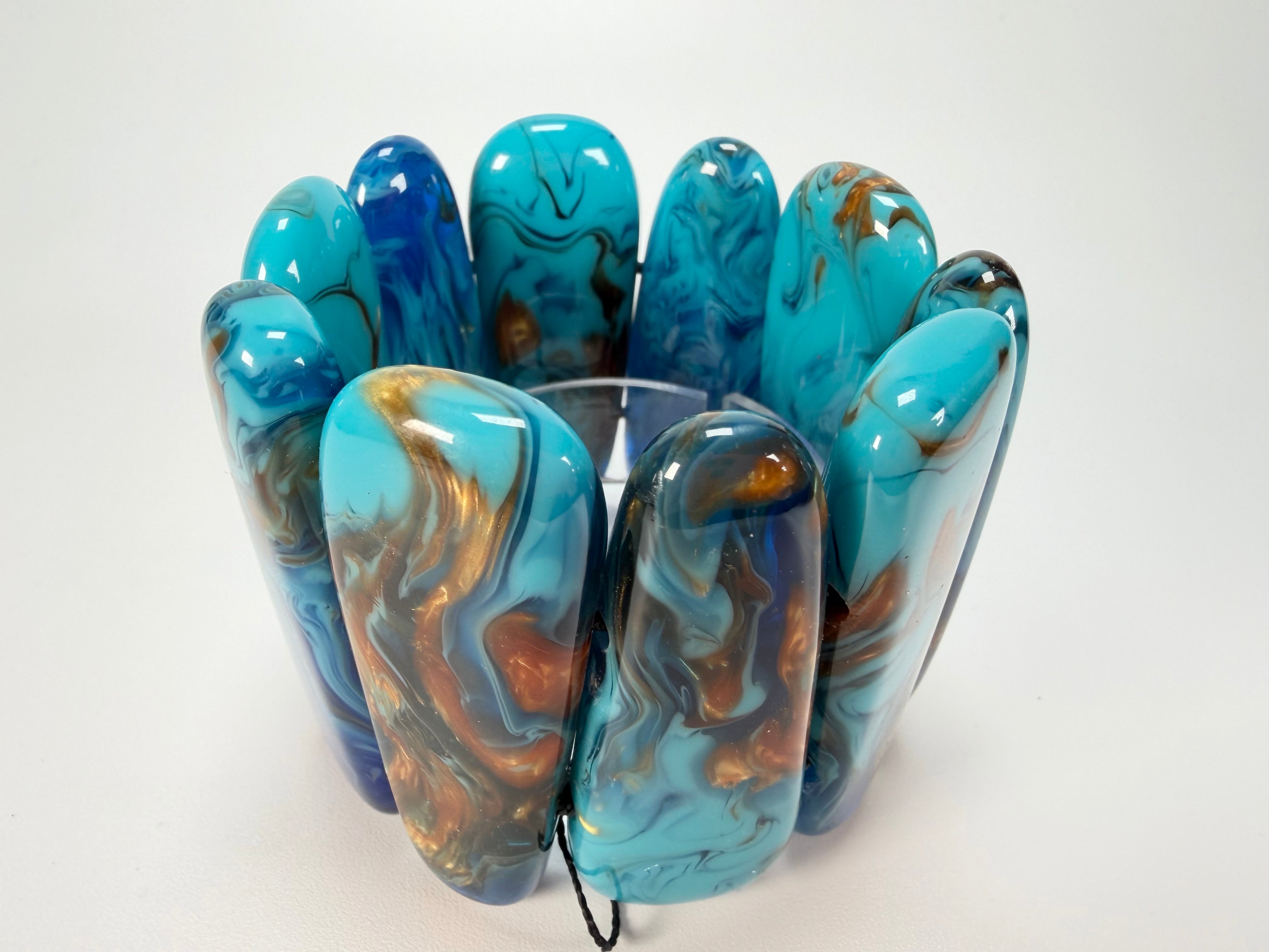 Sobral - Noite Estrelada "Leaf" Elasticated Resin Bracelet ( 005520 )