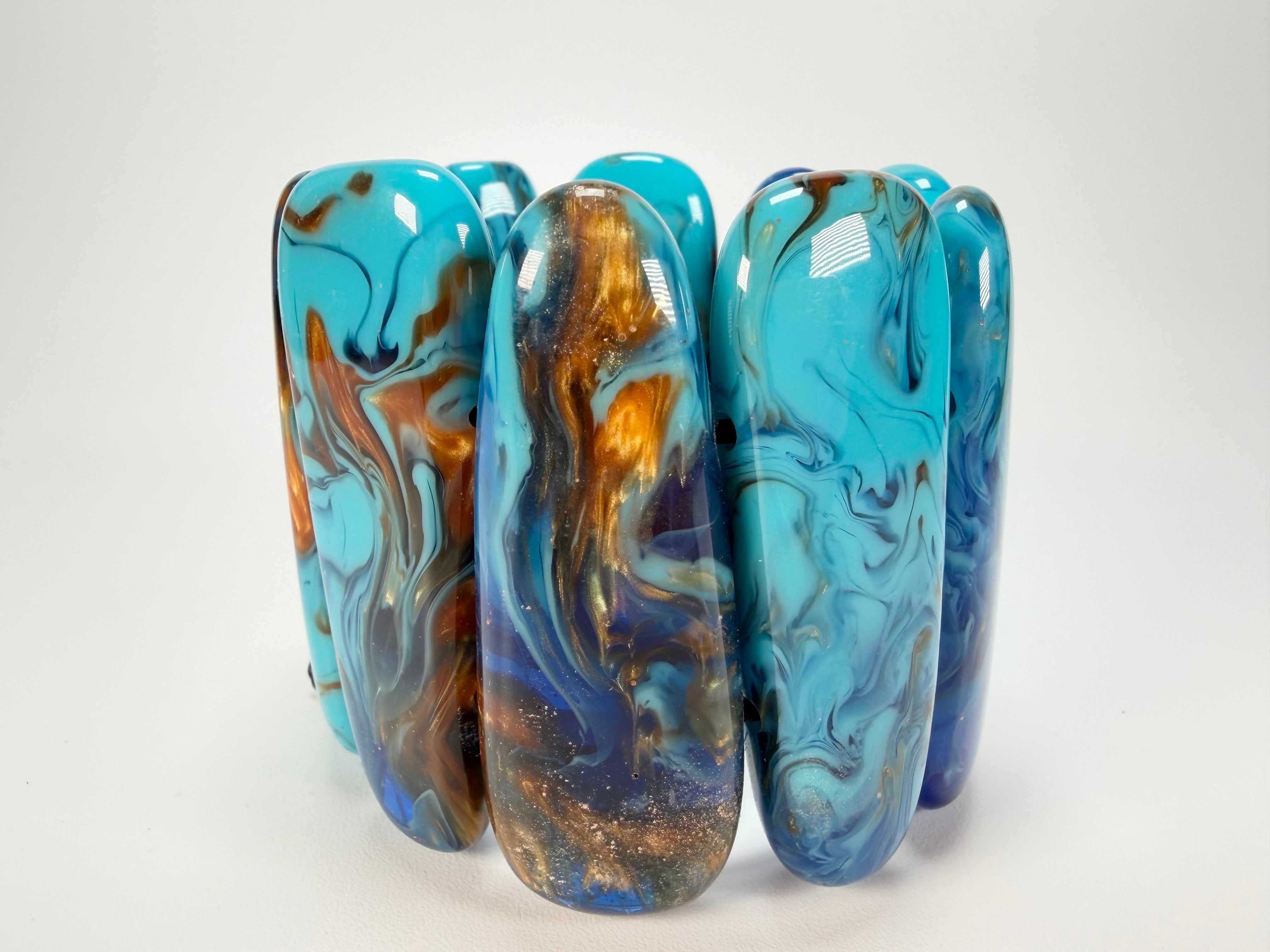 Sobral - Noite Estrelada "Leaf" Elasticated Resin Bracelet ( 005520 )