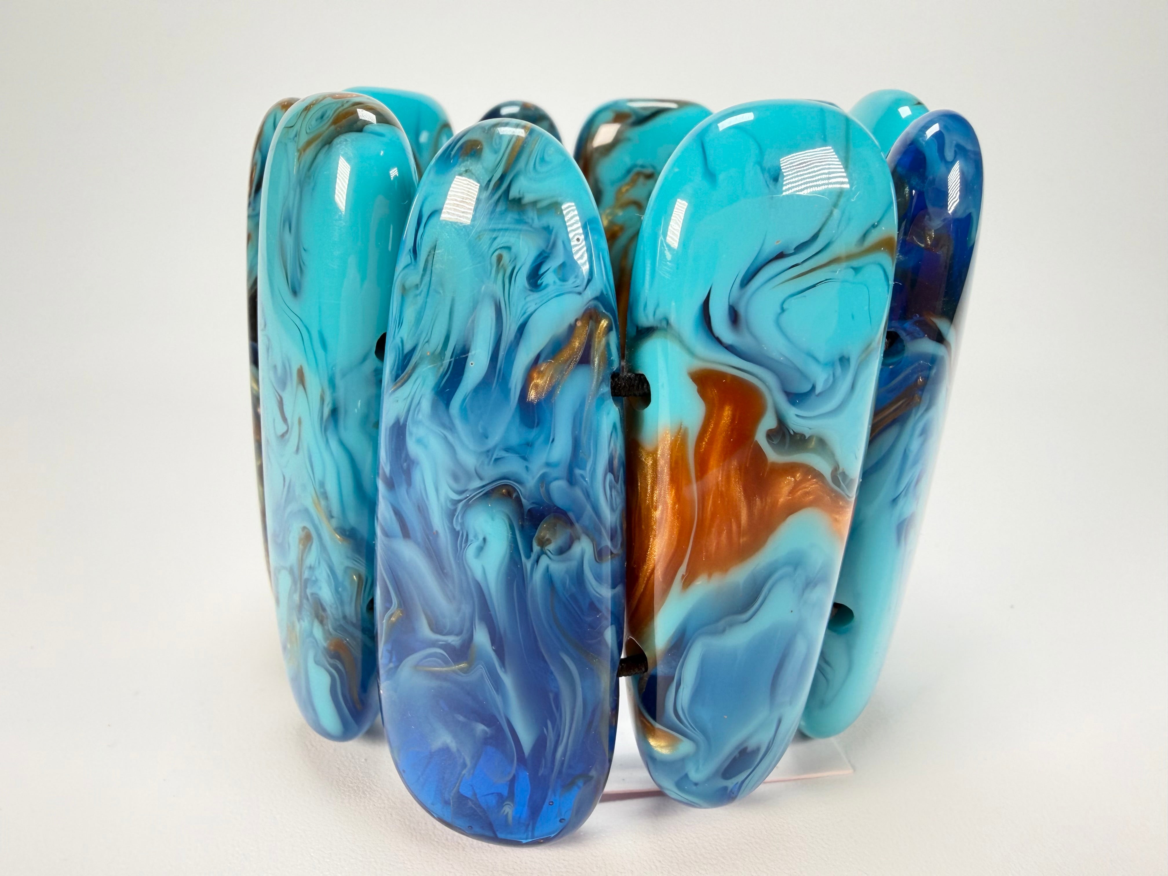 Sobral - Noite Estrelada "Leaf" Elasticated Resin Bracelet ( 005520 )