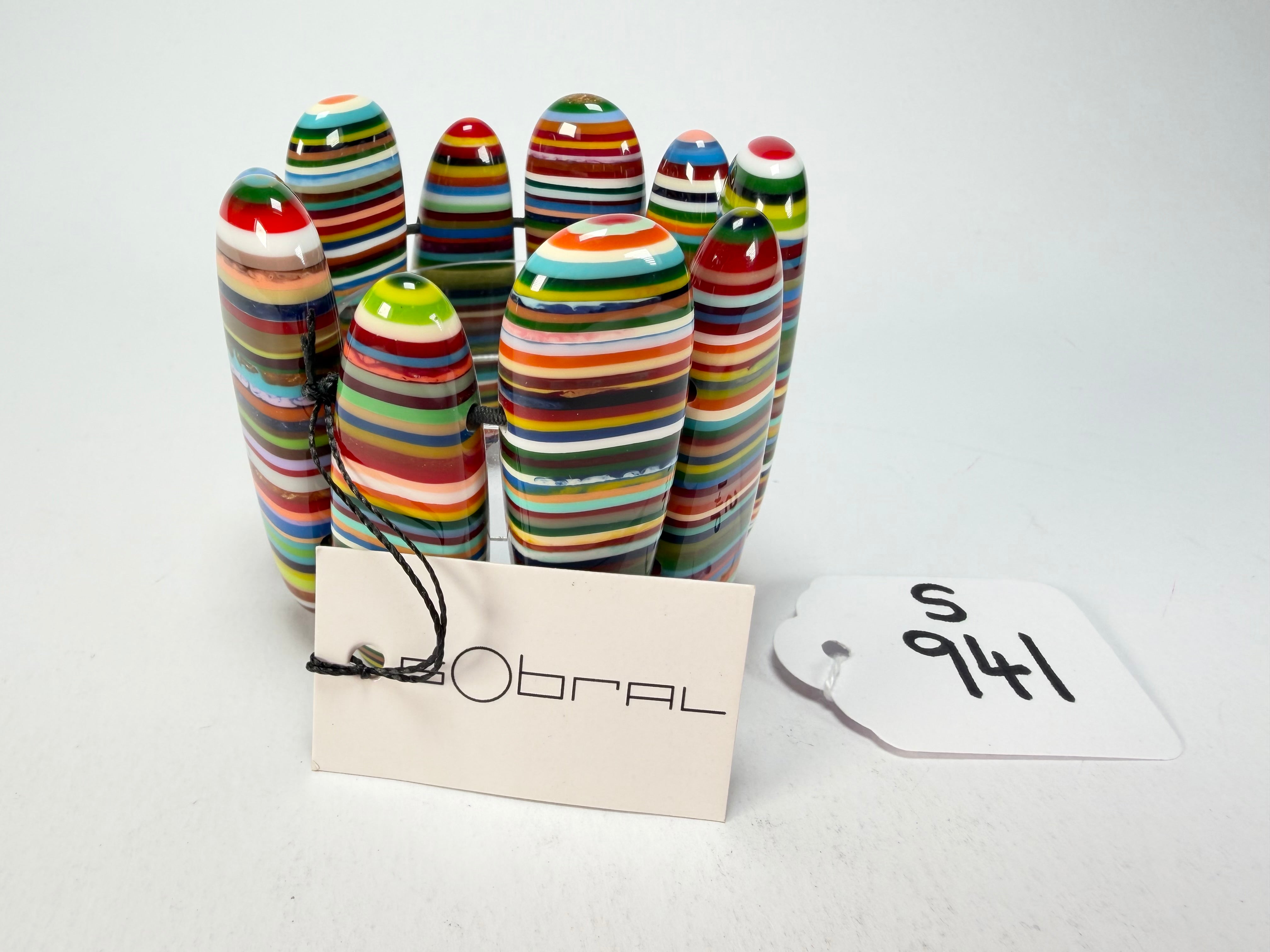 Sobral - Pop Art "Leaf" Elasticated Resin Bracelet ( 005520 )