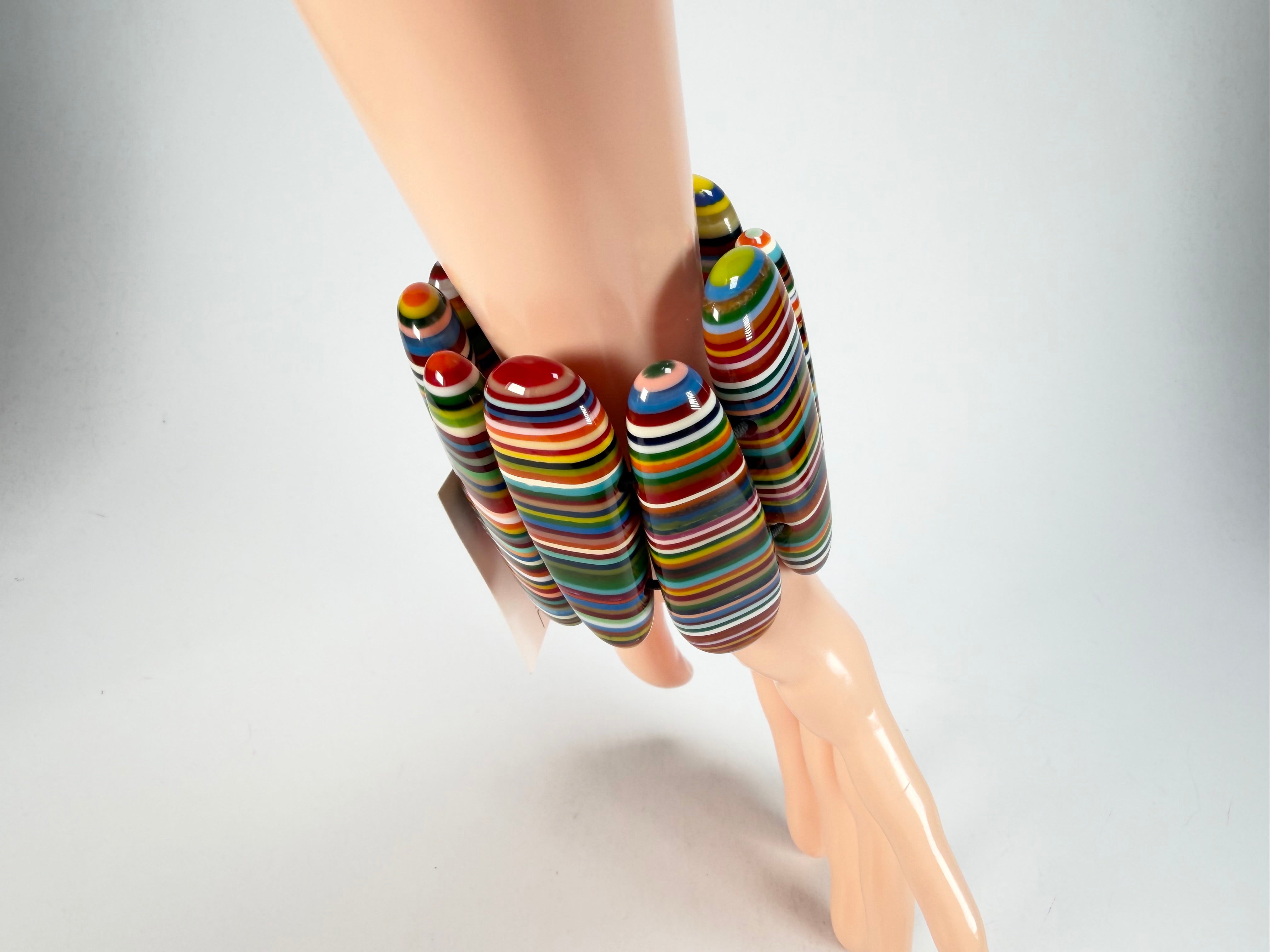 Sobral - Pop Art "Leaf" Elasticated Resin Bracelet ( 005520 )