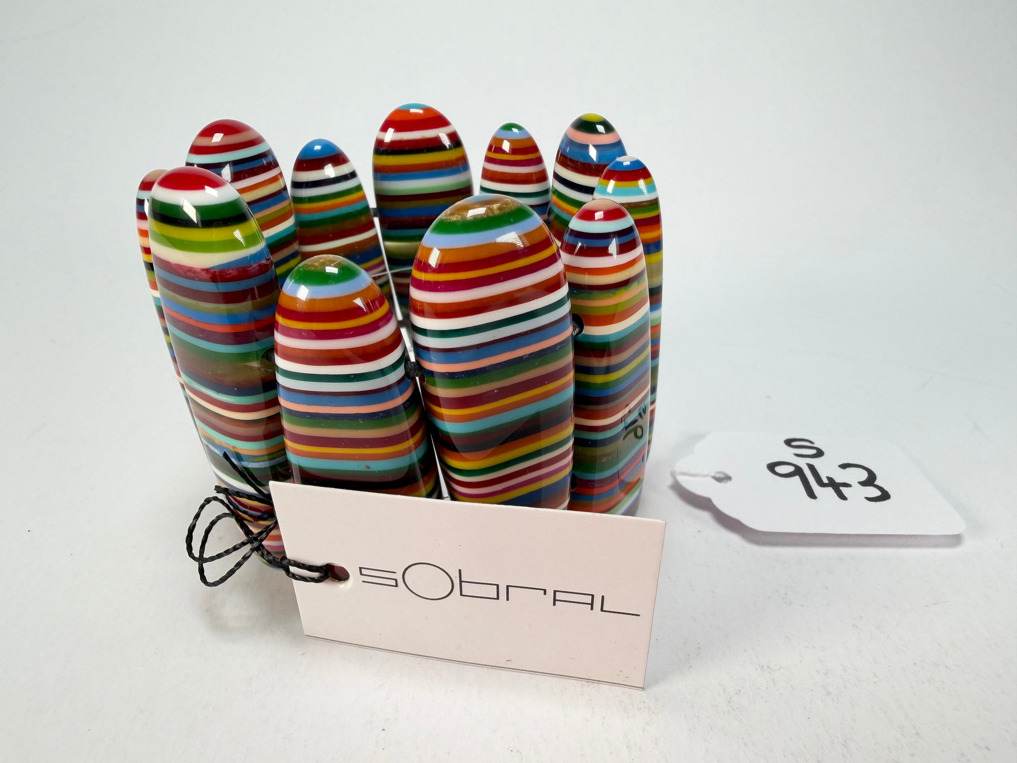 Sobral - Pop Art "Leaf" Elasticated Resin Bracelet ( 005520 )