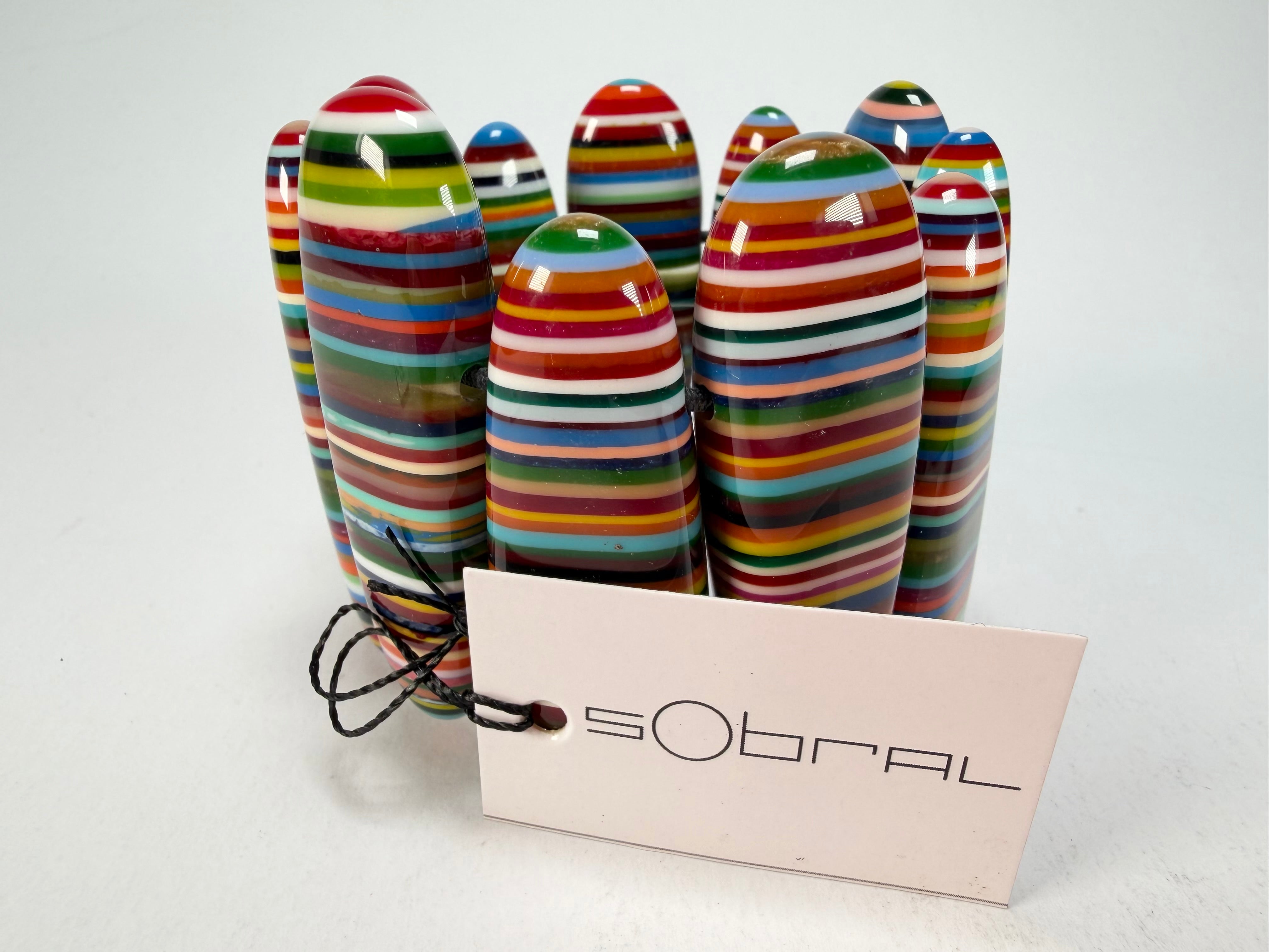 Sobral - Pop Art "Leaf" Elasticated Resin Bracelet ( 005520 )