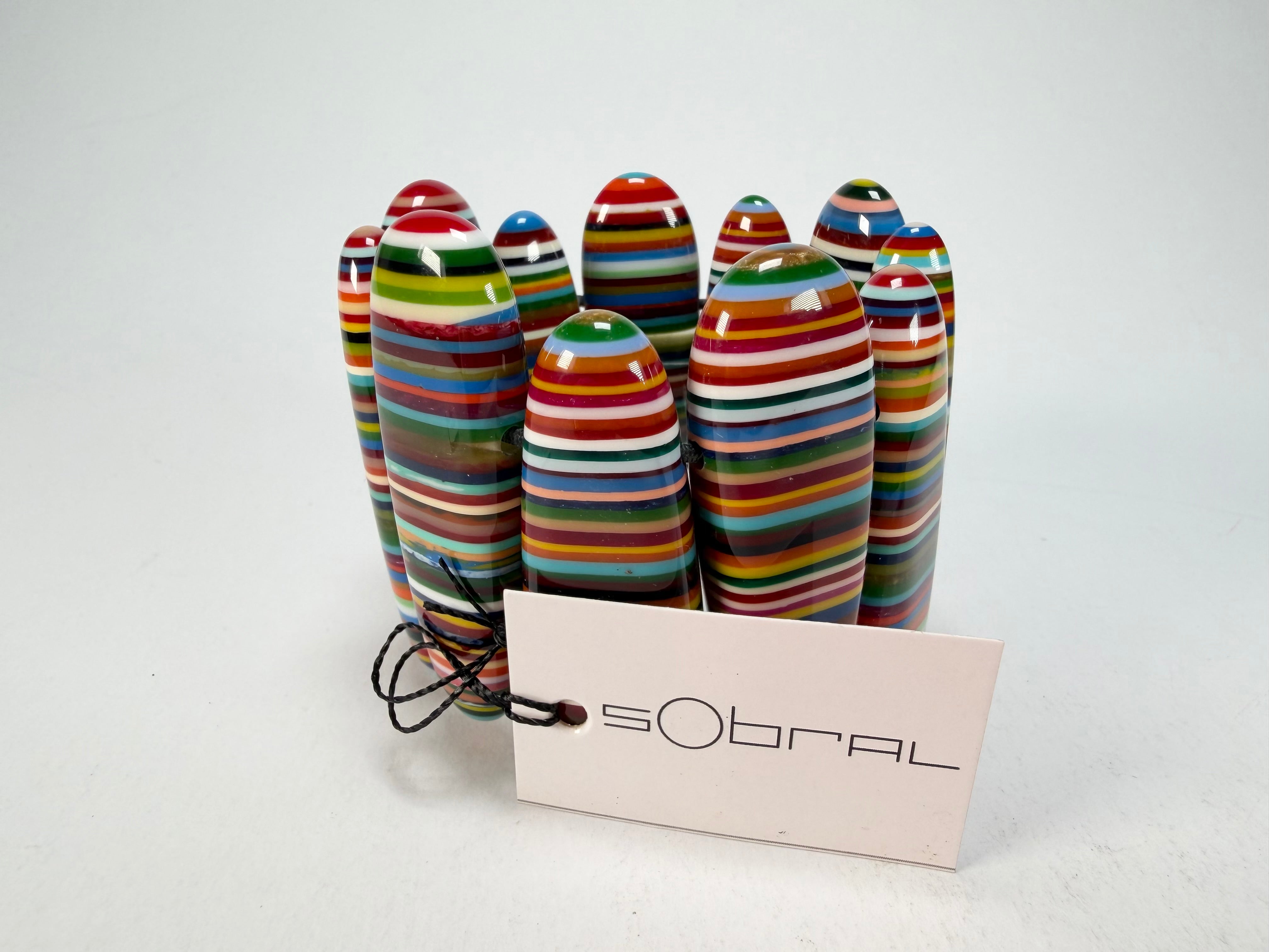 Sobral - Pop Art "Leaf" Elasticated Resin Bracelet ( 005520 )