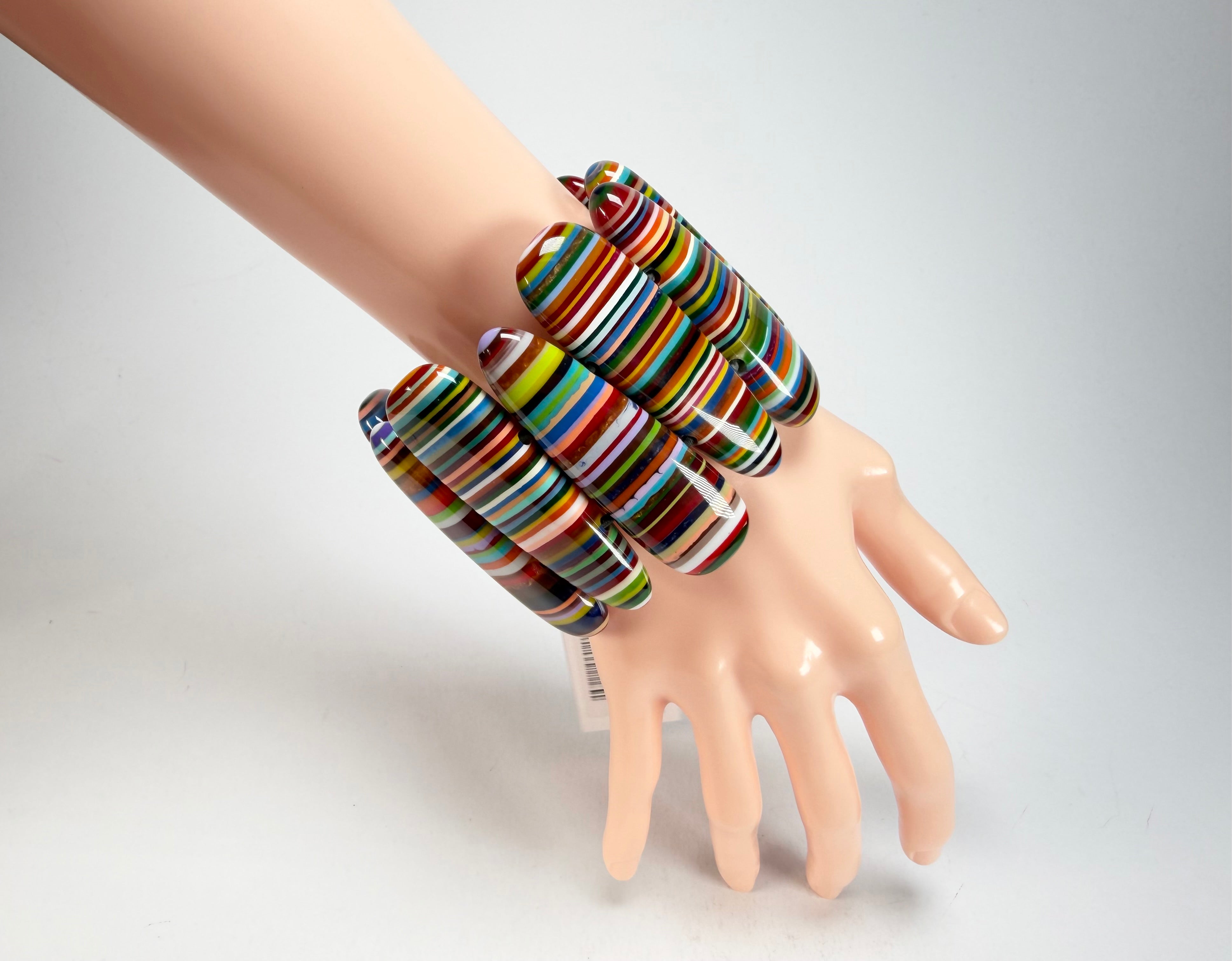 Sobral - Pop Art "Leaf" Elasticated Resin Bracelet ( 005520 )