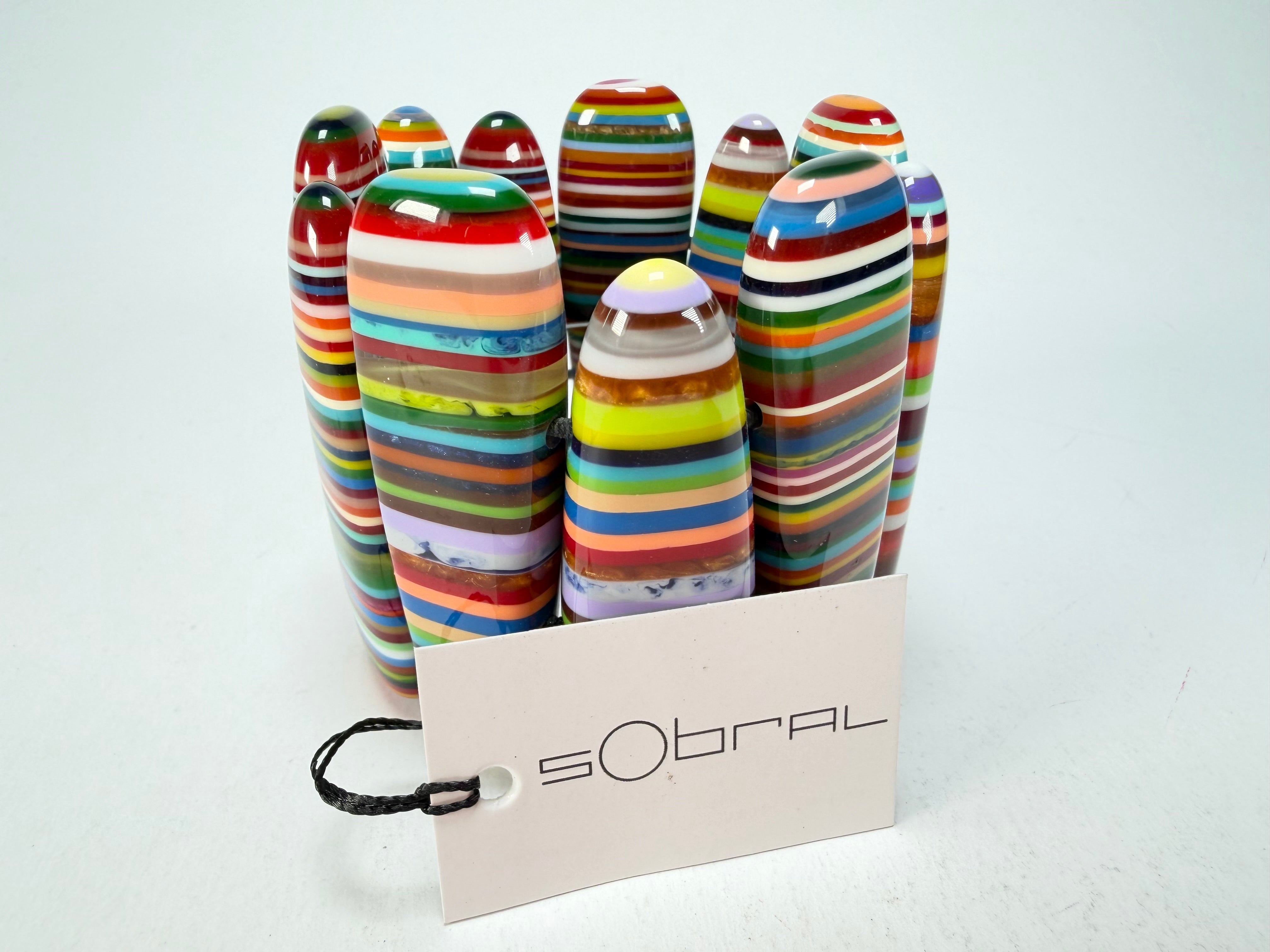 Sobral - Pop Art "Leaf" Elasticated Resin Bracelet ( 005520 )