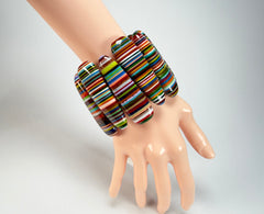 Sobral - Pop Art "Leaf" Elasticated Resin Bracelet ( 005520 )