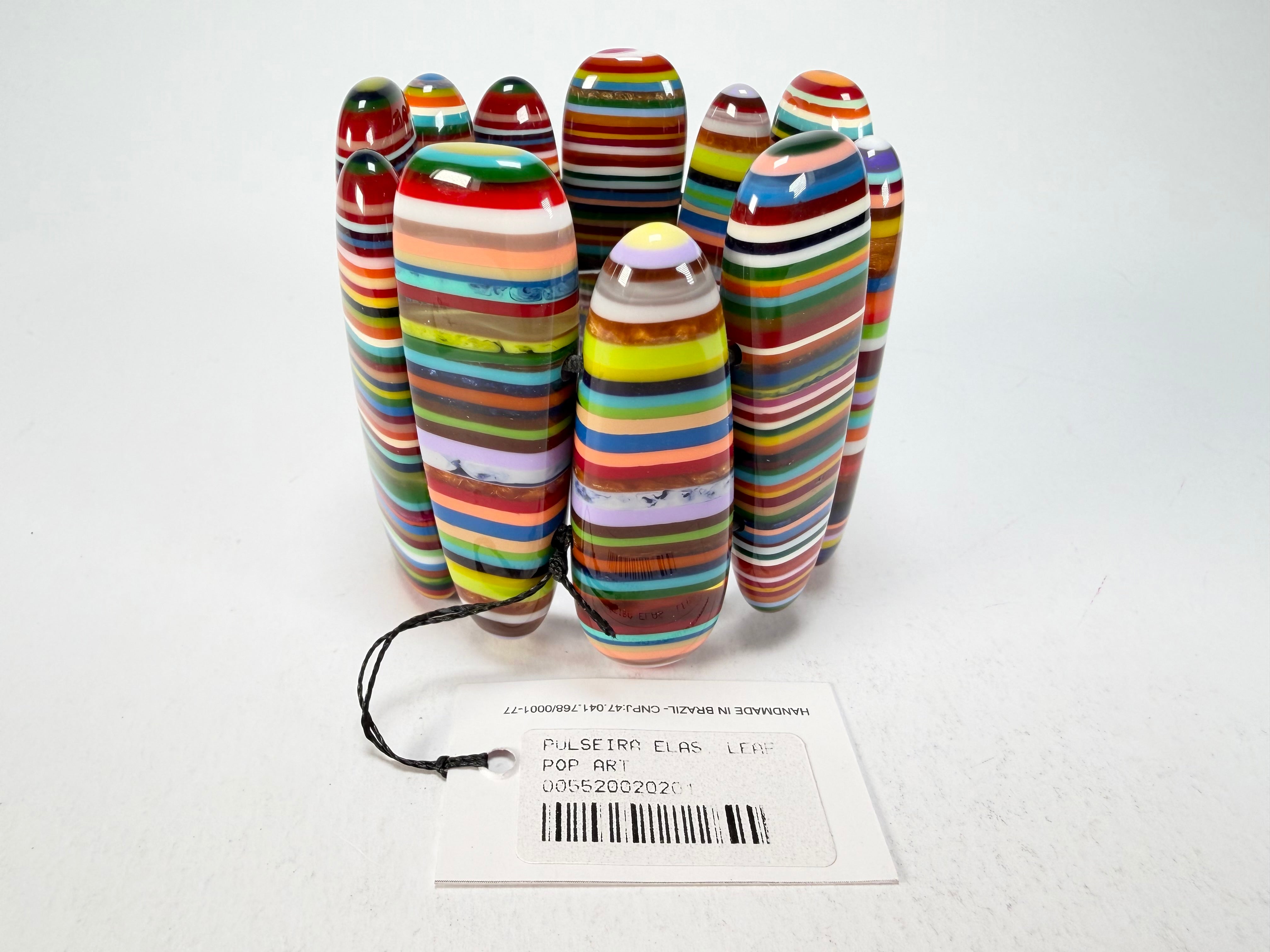 Sobral - Pop Art "Leaf" Elasticated Resin Bracelet ( 005520 )