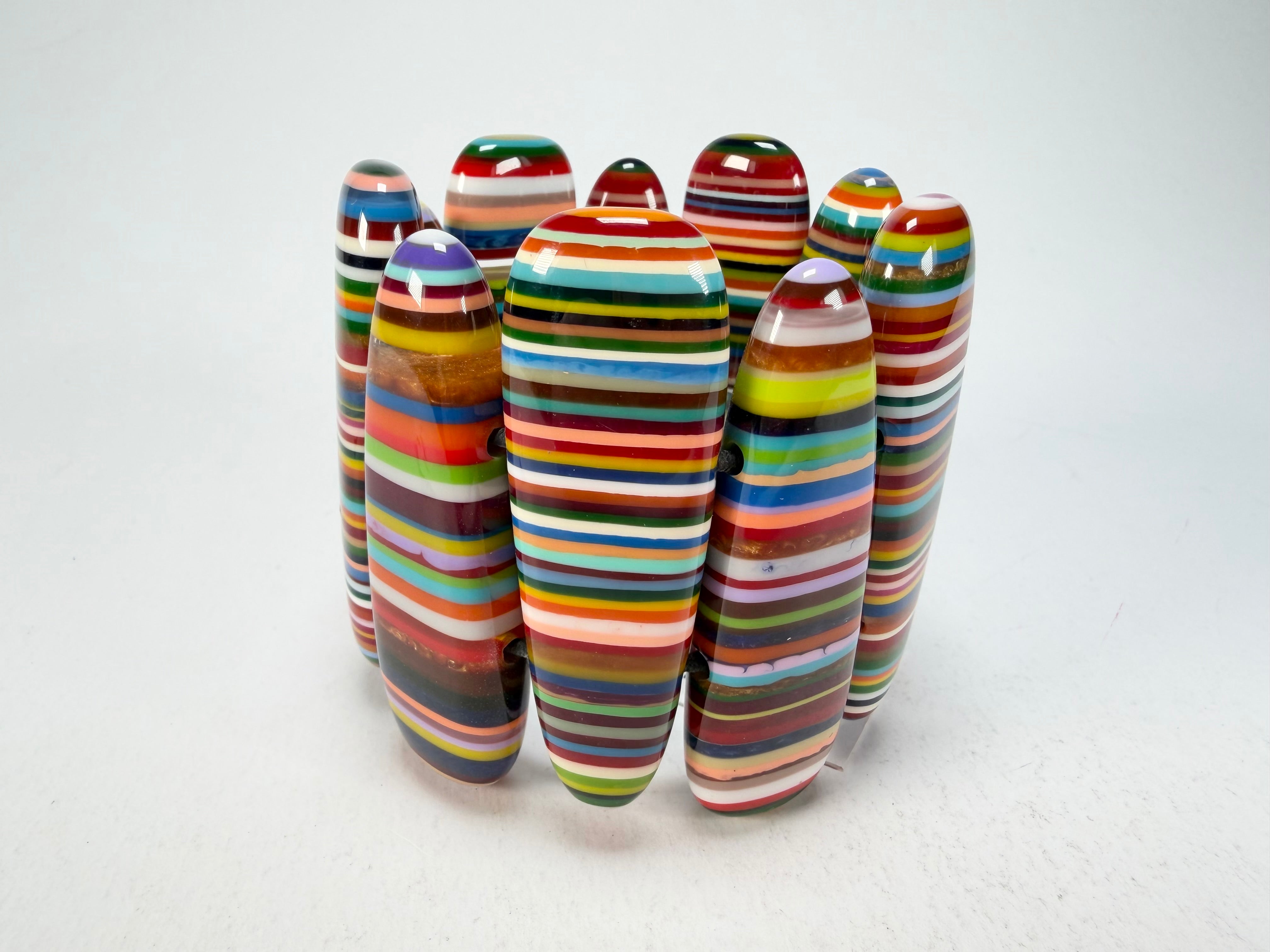 Sobral - Pop Art "Leaf" Elasticated Resin Bracelet ( 005520 )