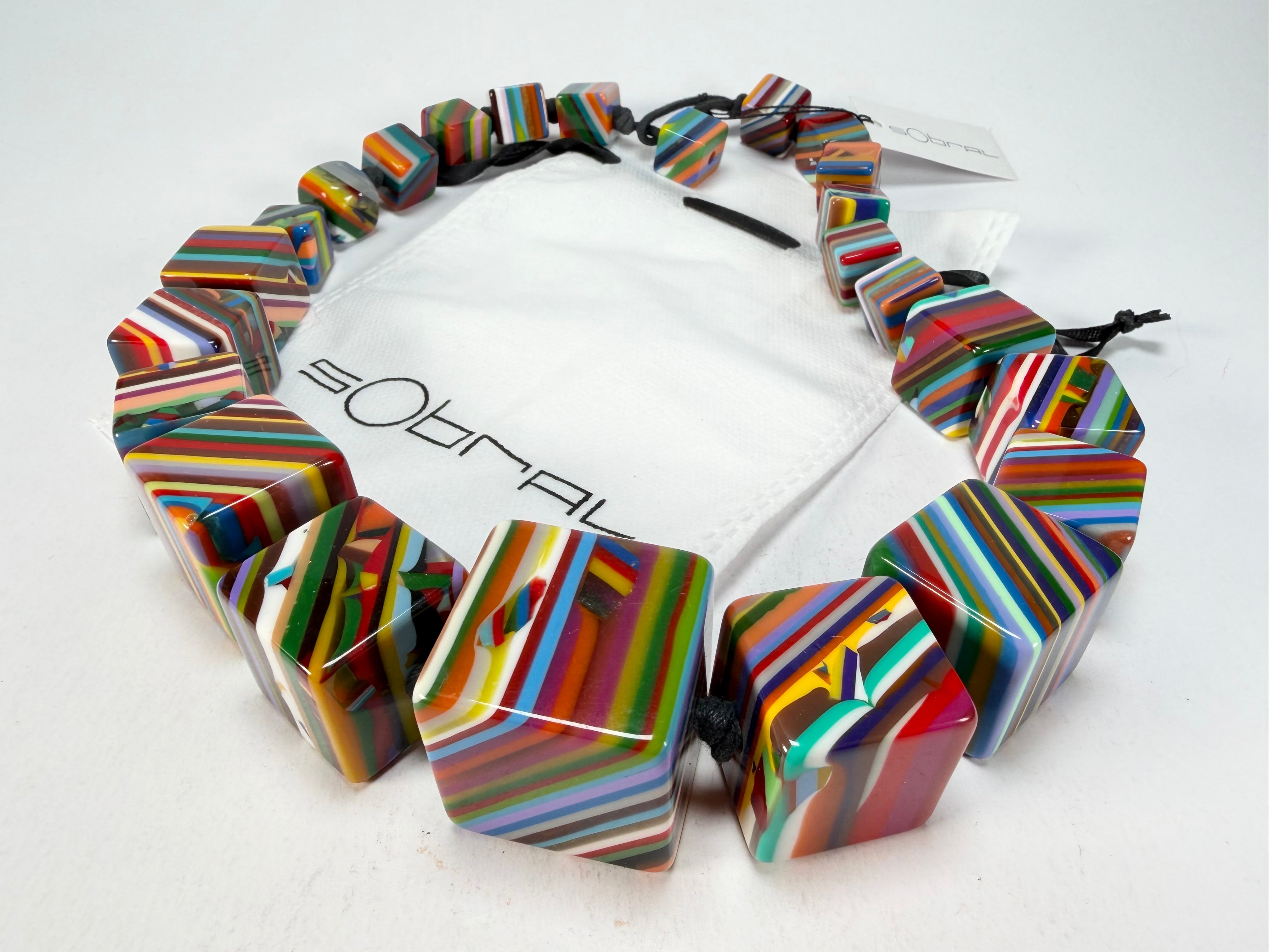 Sobral - Pop Art "K" Multi Cubes Resin Necklace ( 003624 )