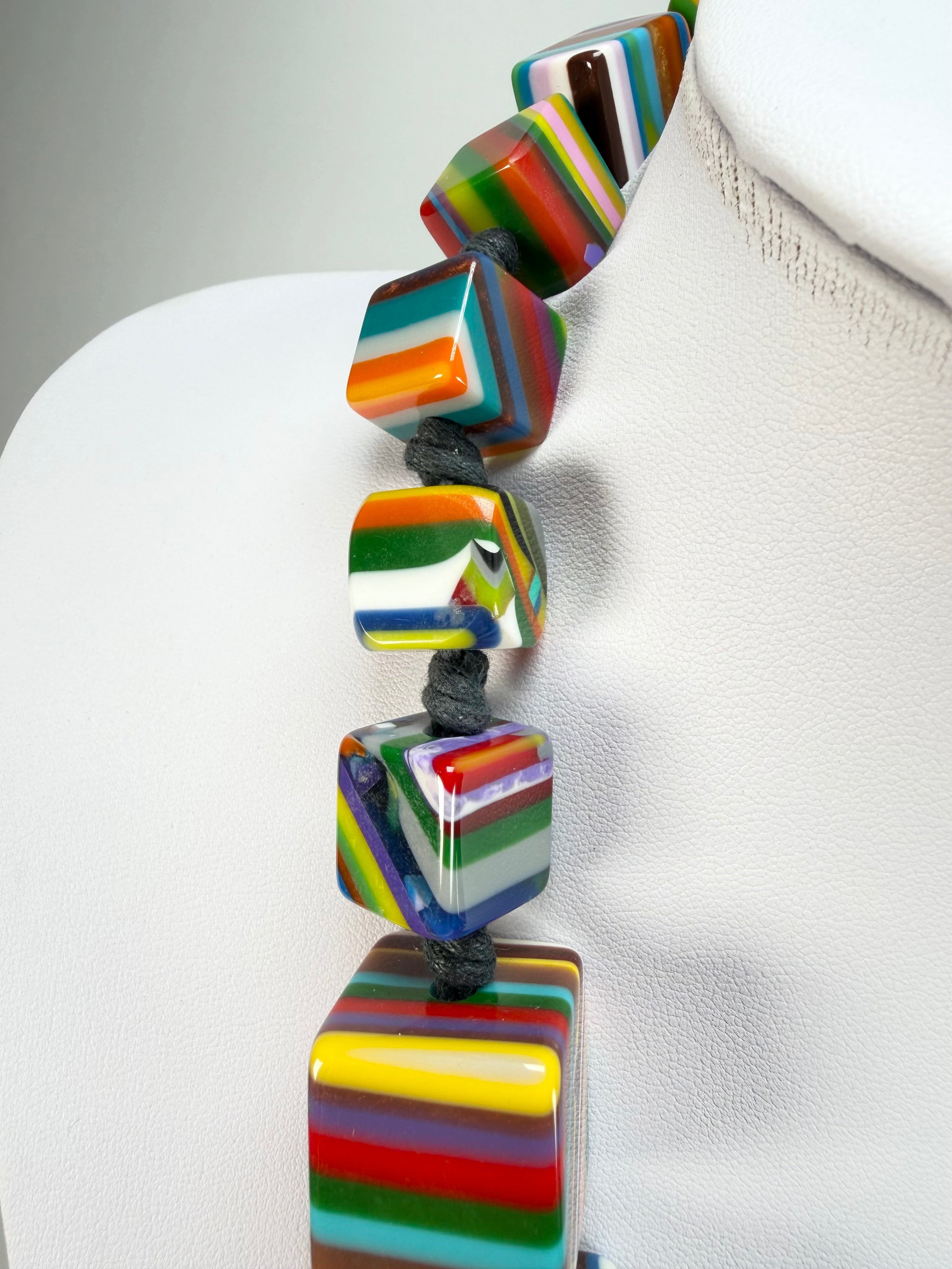 Sobral - Pop Art "K" Multi Cubes Resin Necklace ( 003624 )