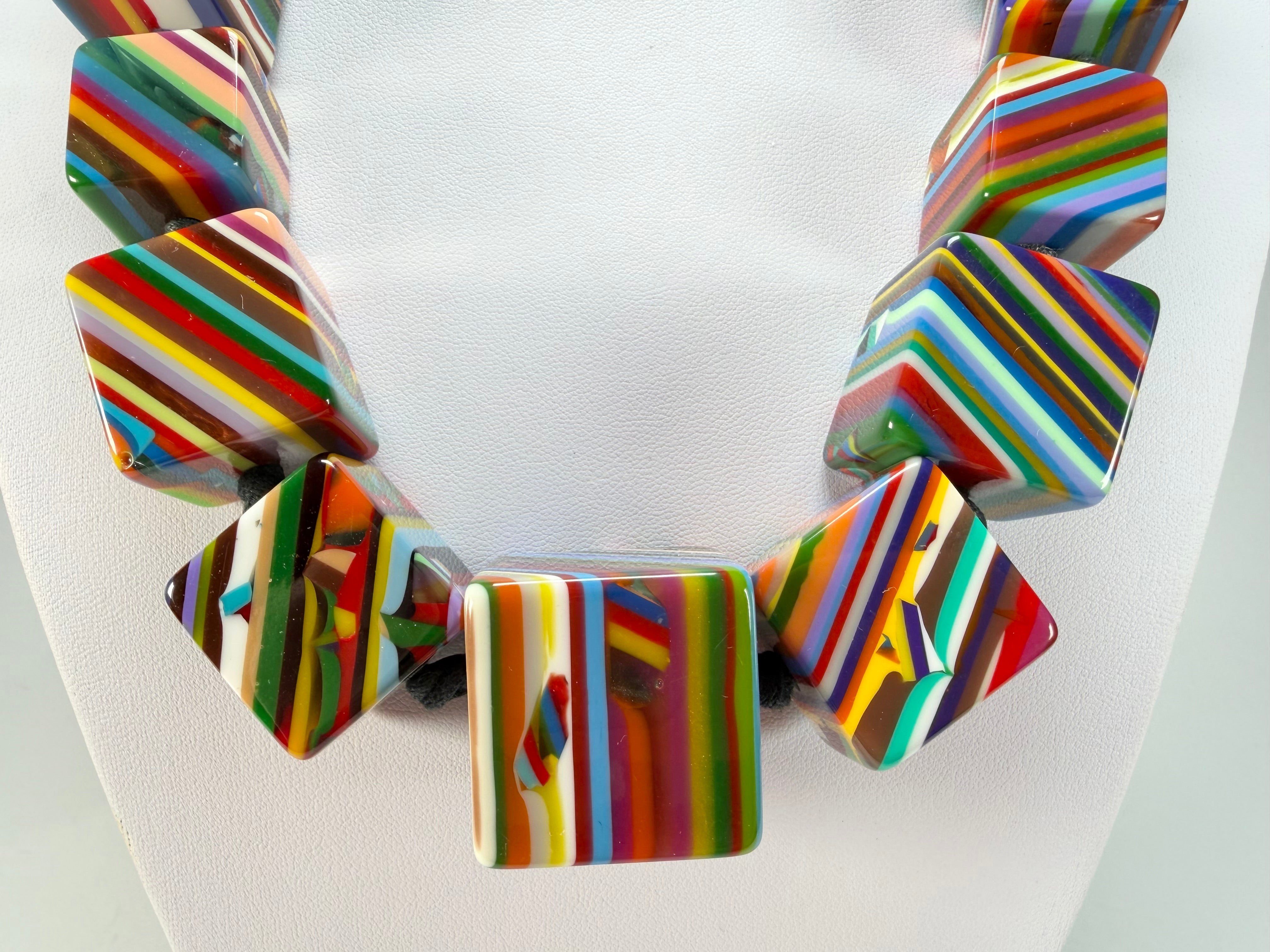 Sobral - Pop Art "K" Multi Cubes Resin Necklace ( 003624 )