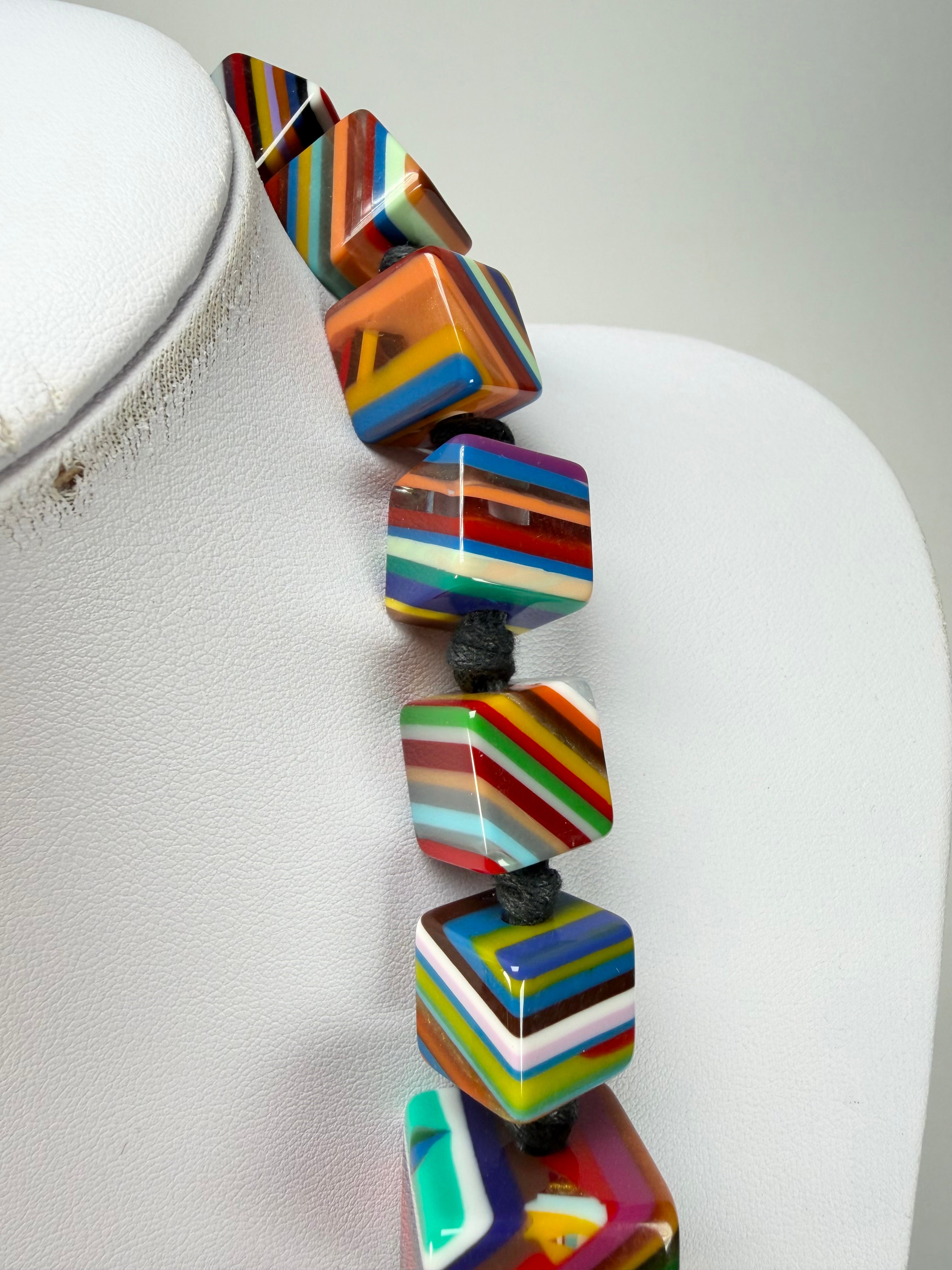 Sobral - Pop Art "K" Multi Cubes Resin Necklace ( 003624 )
