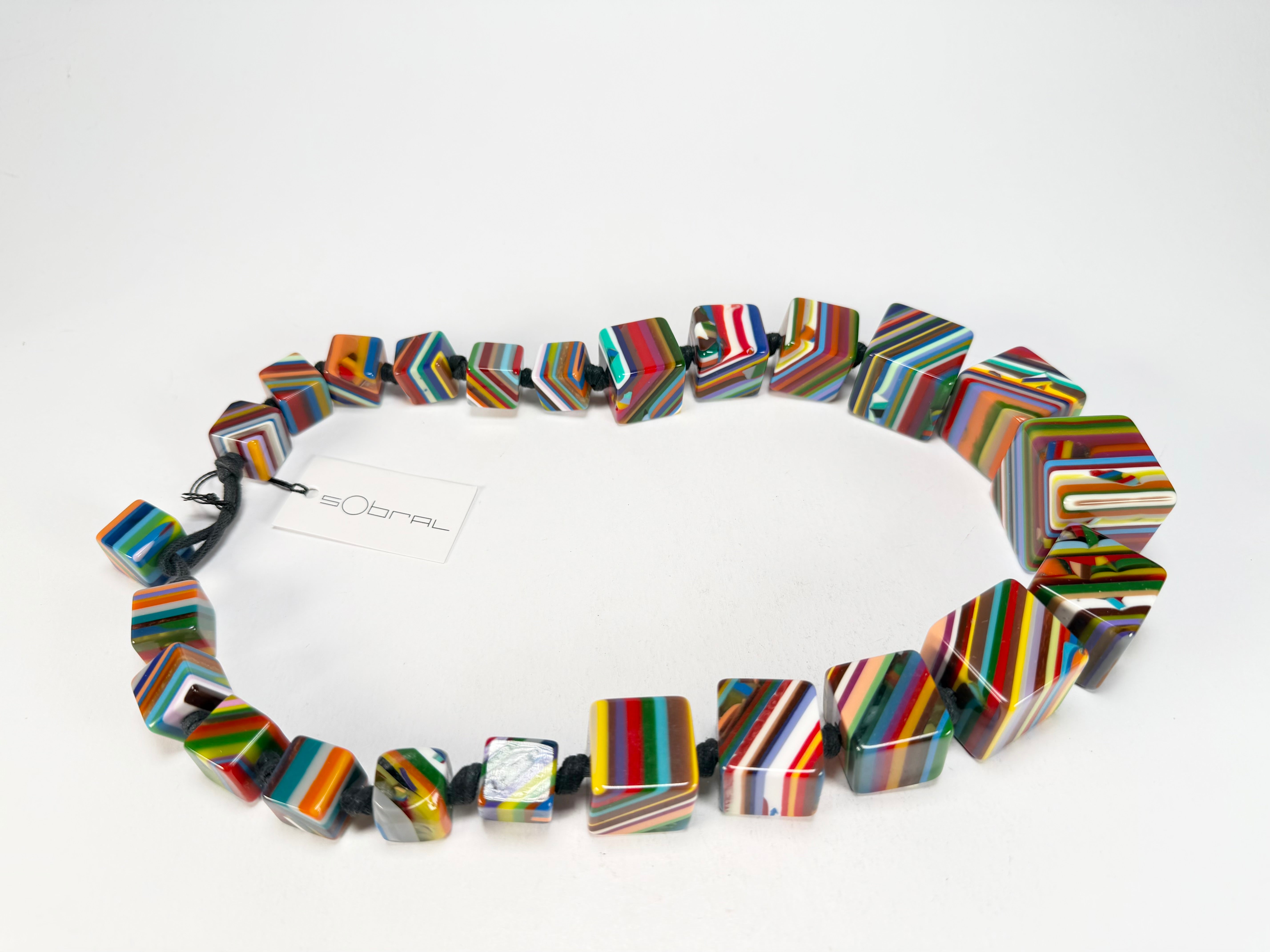 Sobral - Pop Art "K" Multi Cubes Resin Necklace ( 003624 )