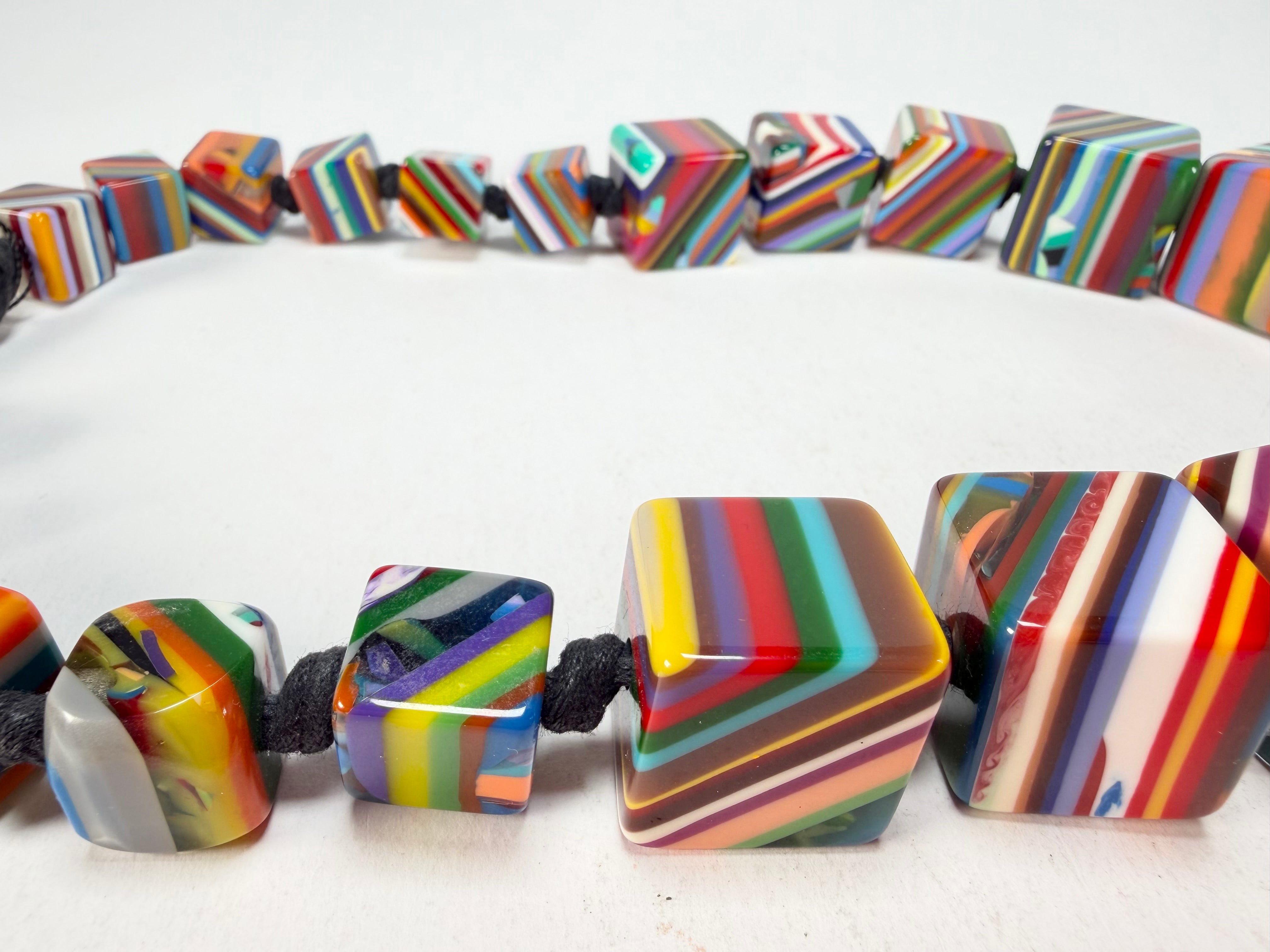 Sobral - Pop Art "K" Multi Cubes Resin Necklace ( 003624 )