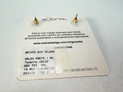 Sobral - Orlando Metalique "Bia" Black & Gold Resin Earrings ( 004186 )