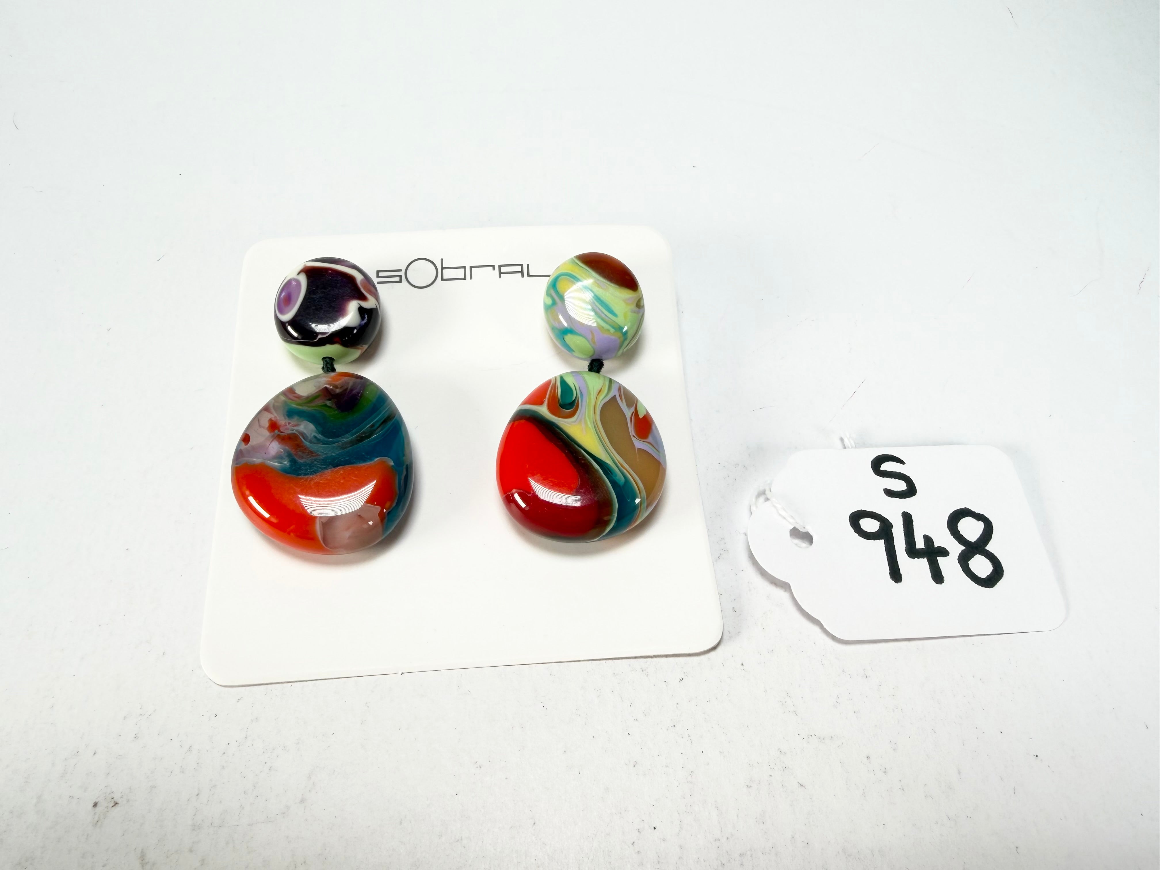 Sobral - Multi-Colour "Moni " Pollock Resin Earrings ( 004904 )