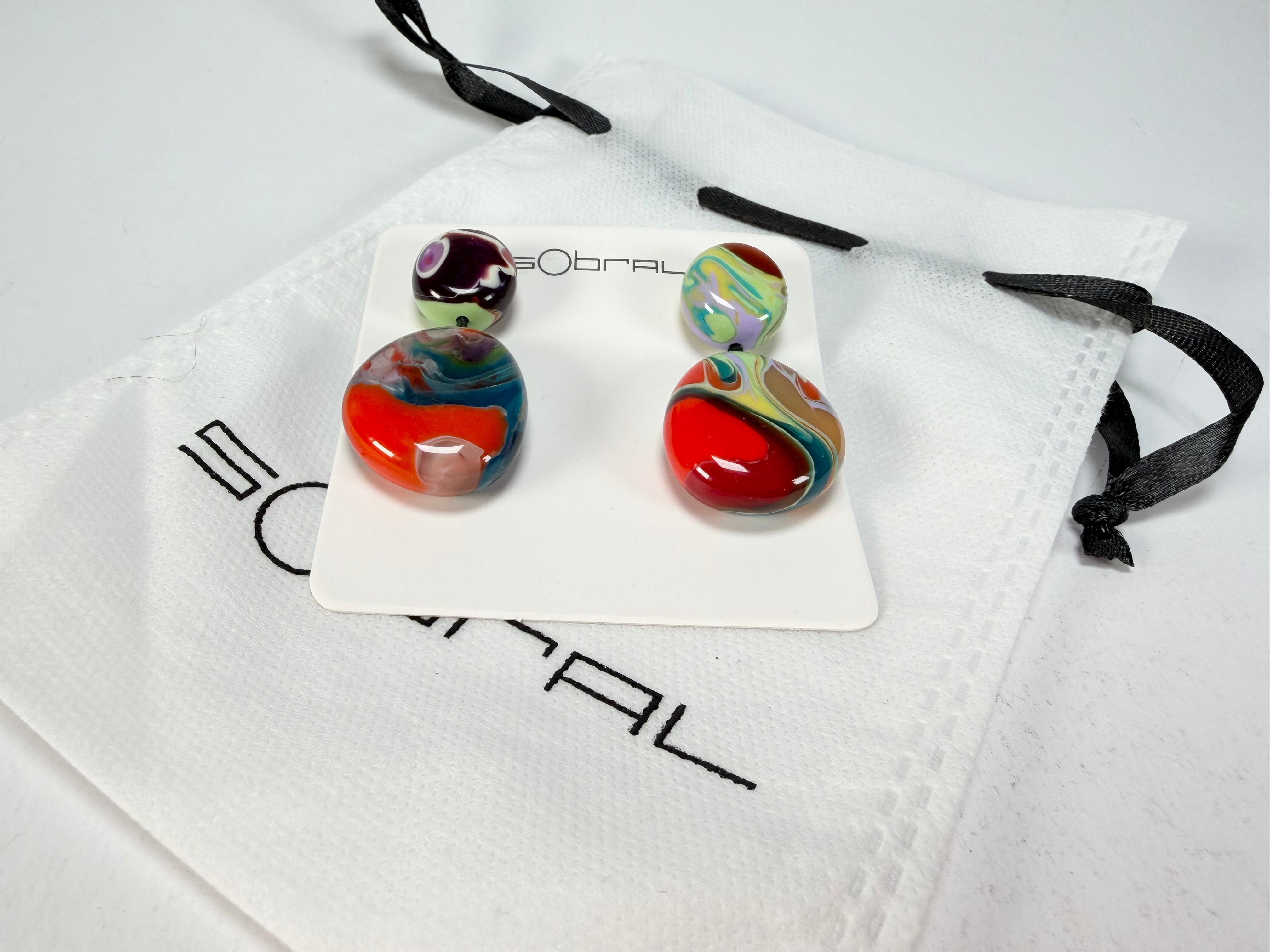 Sobral - Multi-Colour "Moni " Pollock Resin Earrings ( 004904 )
