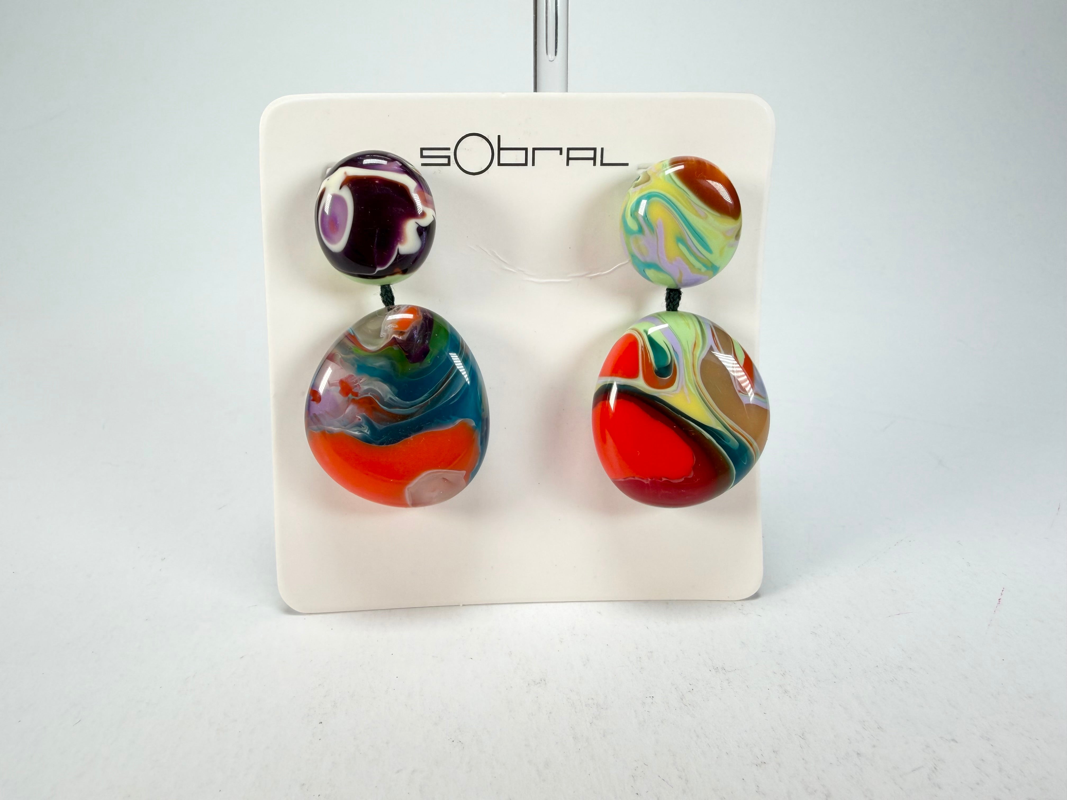 Sobral - Multi-Colour "Moni " Pollock Resin Earrings ( 004904 )
