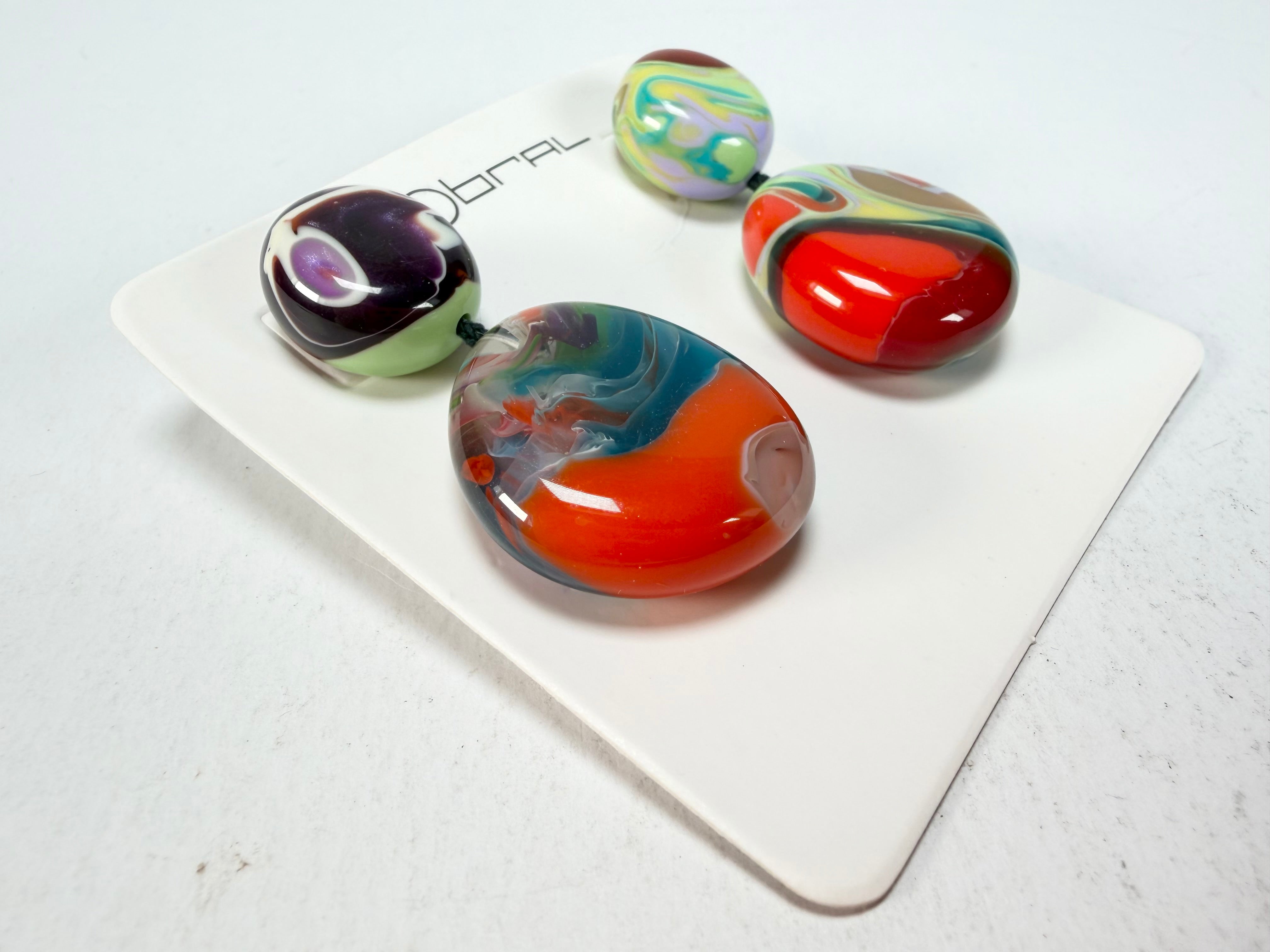 Sobral - Multi-Colour "Moni " Pollock Resin Earrings ( 004904 )
