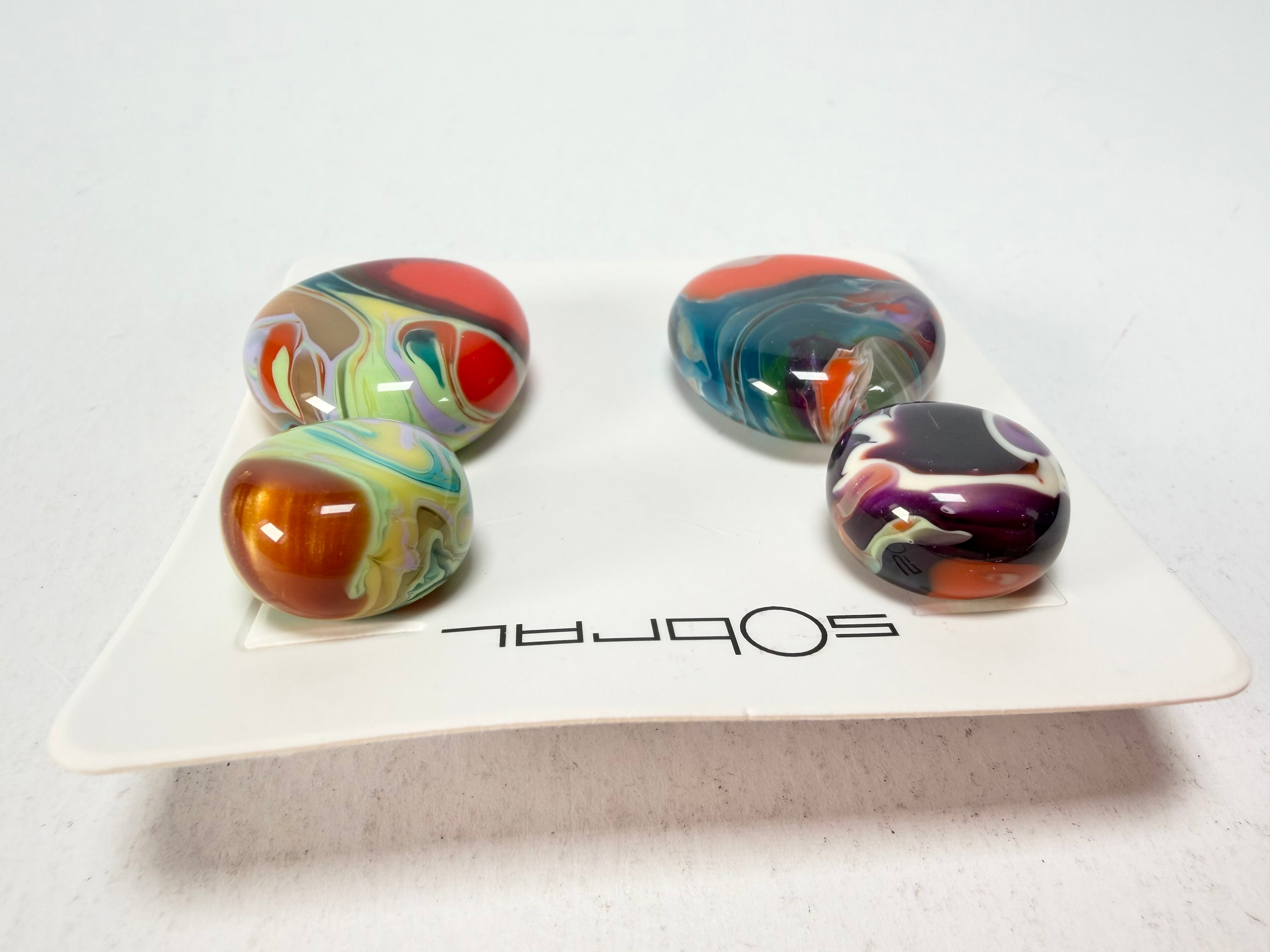 Sobral - Multi-Colour "Moni " Pollock Resin Earrings ( 004904 )