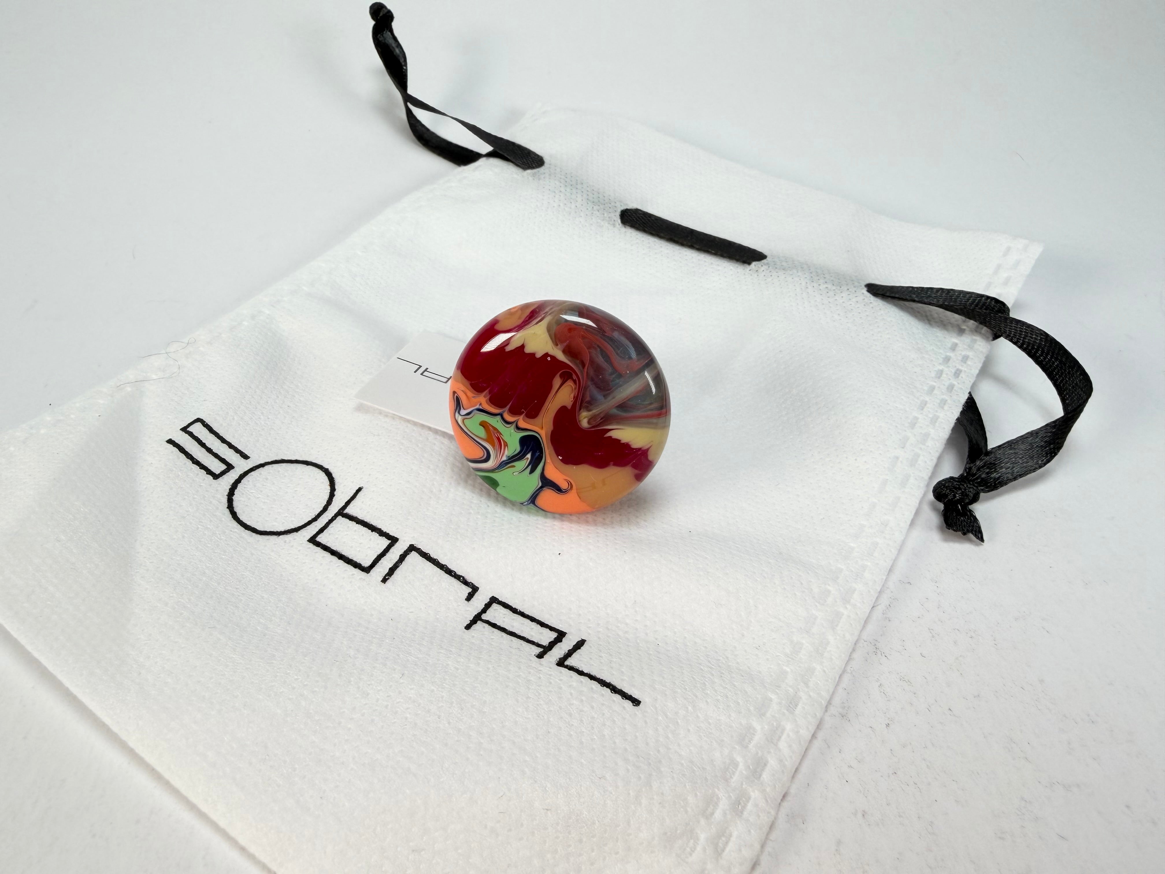 Sobral - Multi-Colour "Bead Efeitos" Pollock Resin Ring ( 004764 ) - Size UK O / US 7