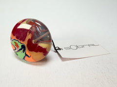 Sobral - Multi-Colour "Bead Efeitos" Pollock Resin Ring ( 004764 ) - Size UK O / US 7