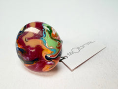 Sobral - Multi-Colour "Bead Efeitos" Pollock Resin Ring ( 004764 ) - Size UK P / US 8