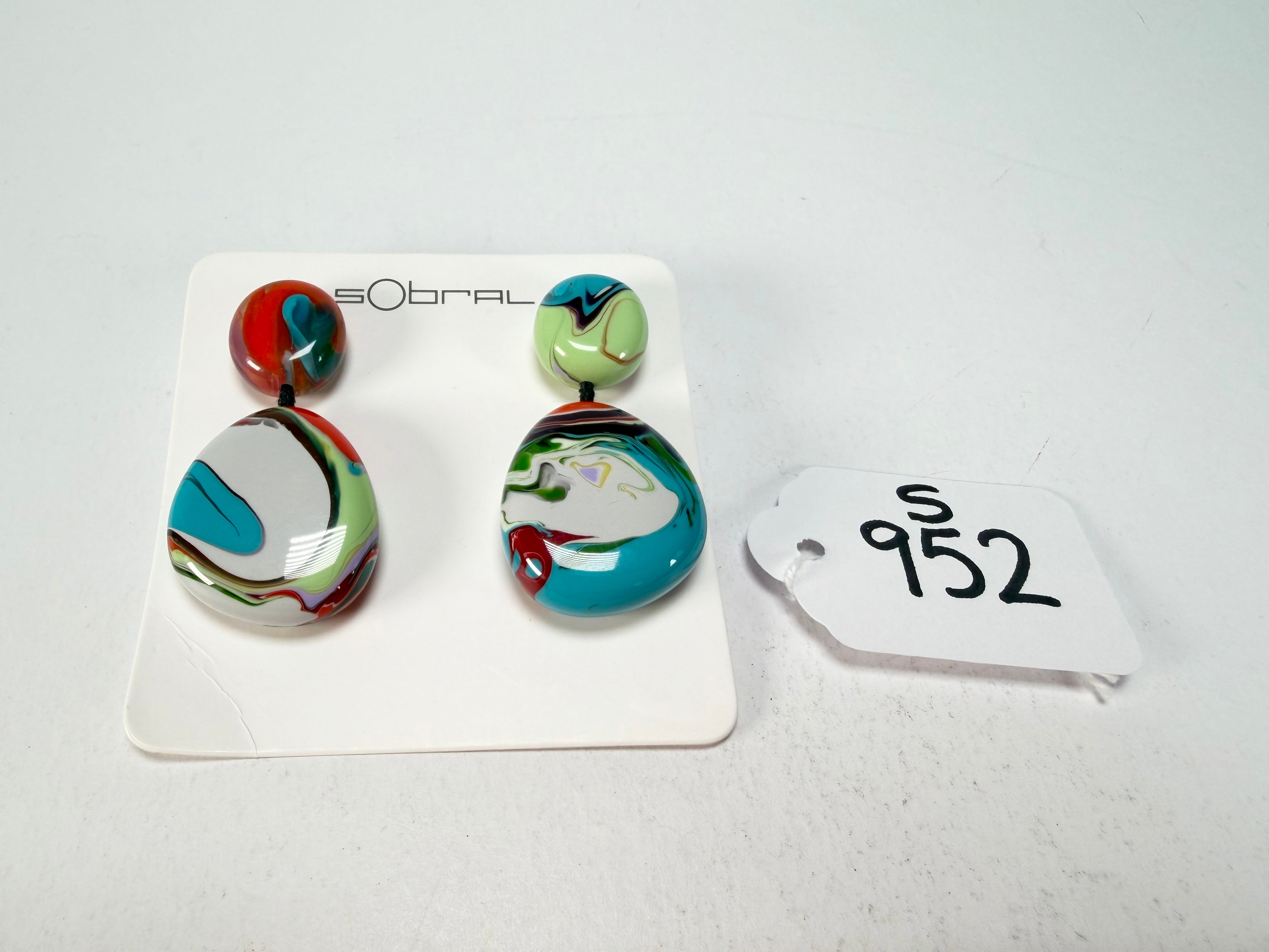 Sobral - Multi-Colour "Moni " Pollock Resin Earrings ( 004904 )