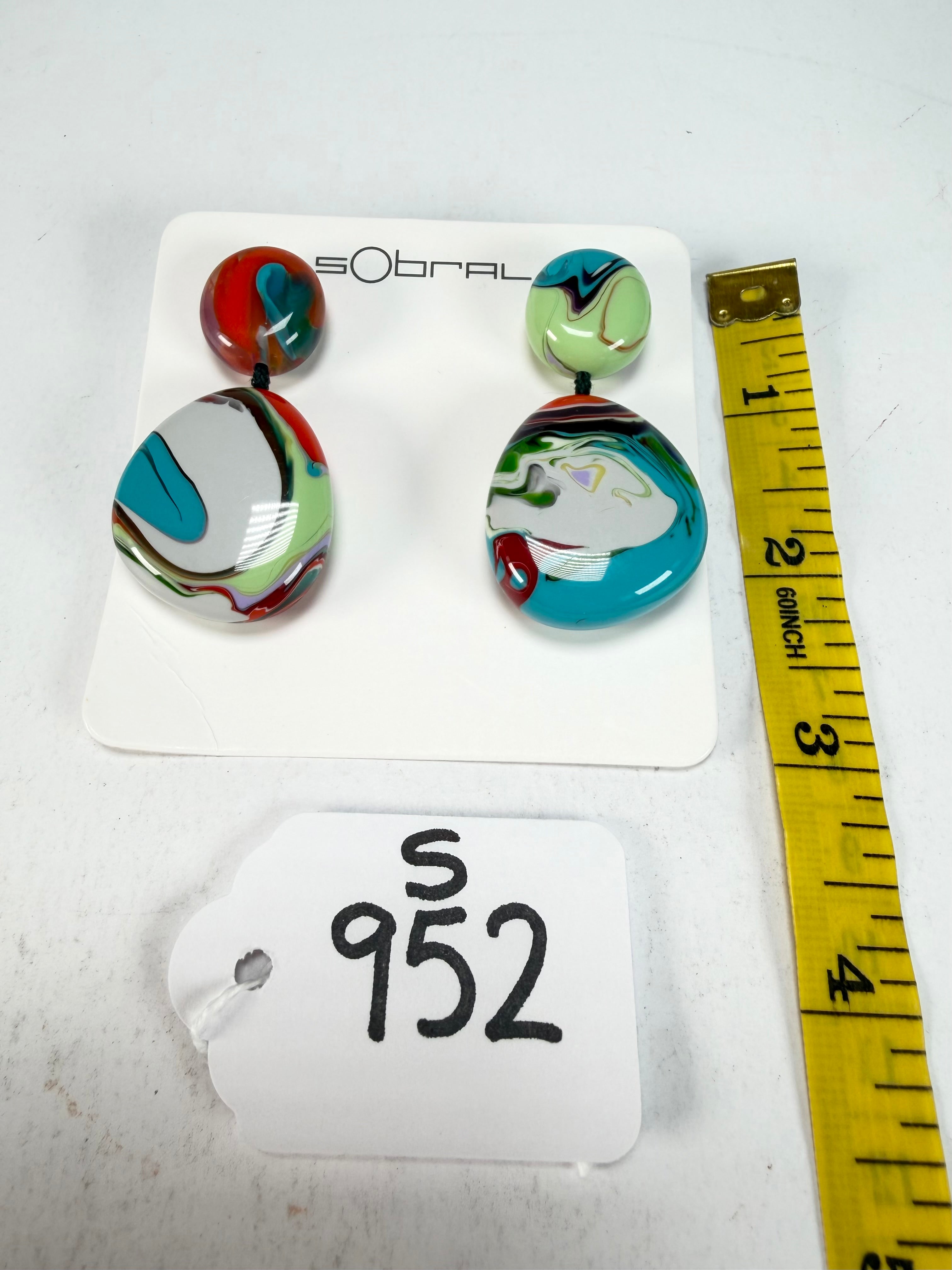 Sobral - Multi-Colour "Moni " Pollock Resin Earrings ( 004904 )