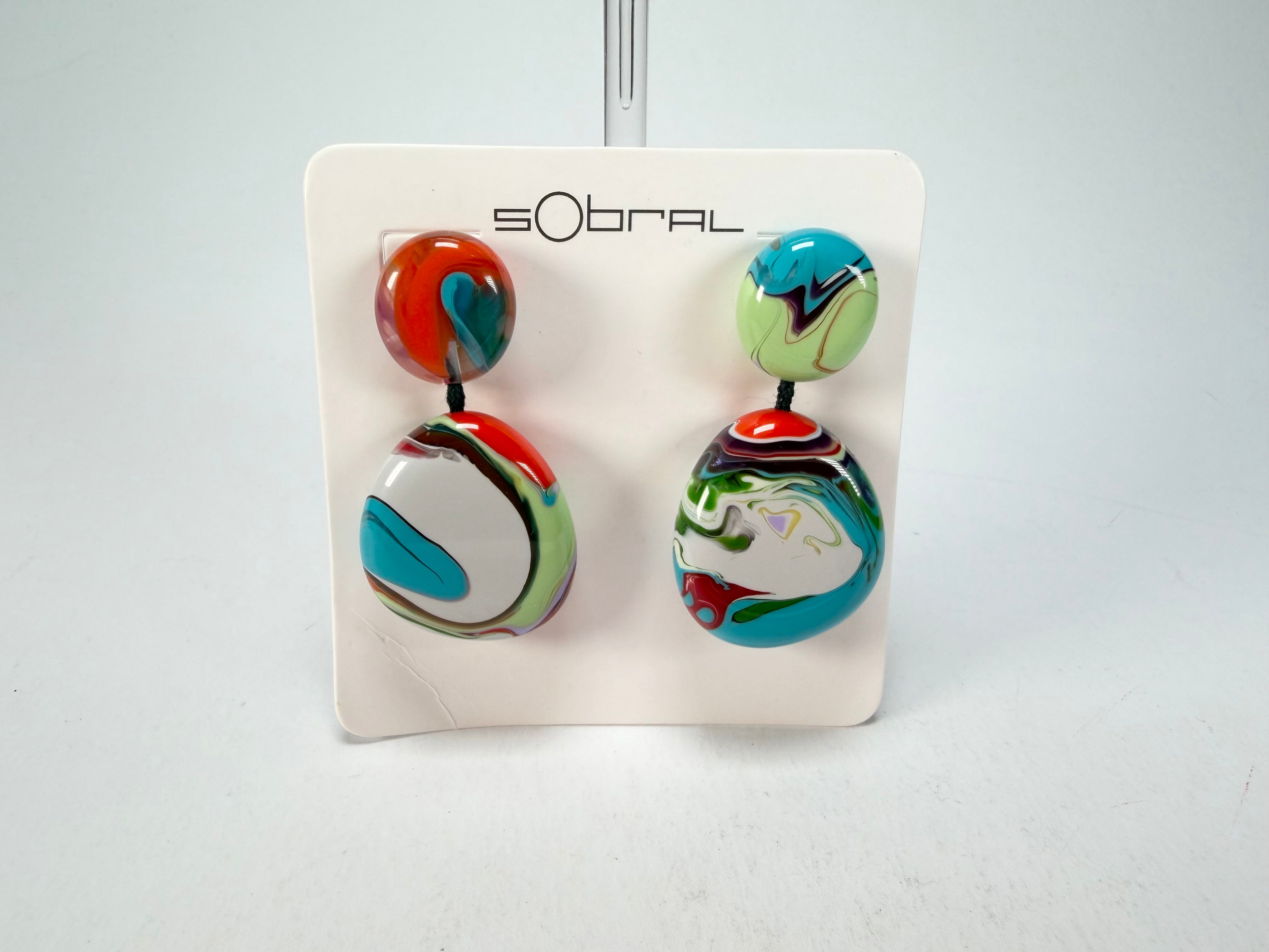Sobral - Multi-Colour "Moni " Pollock Resin Earrings ( 004904 )