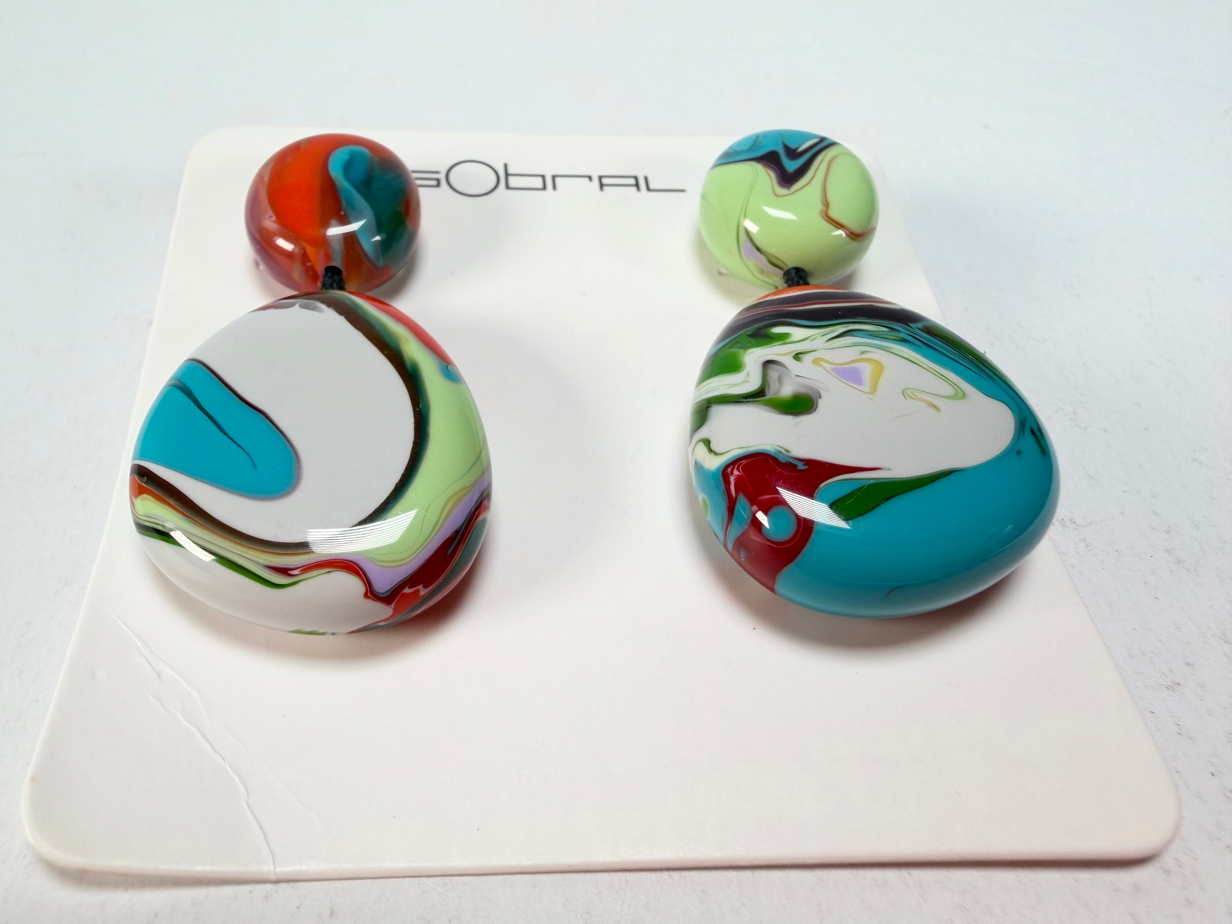 Sobral - Multi-Colour "Moni " Pollock Resin Earrings ( 004904 )