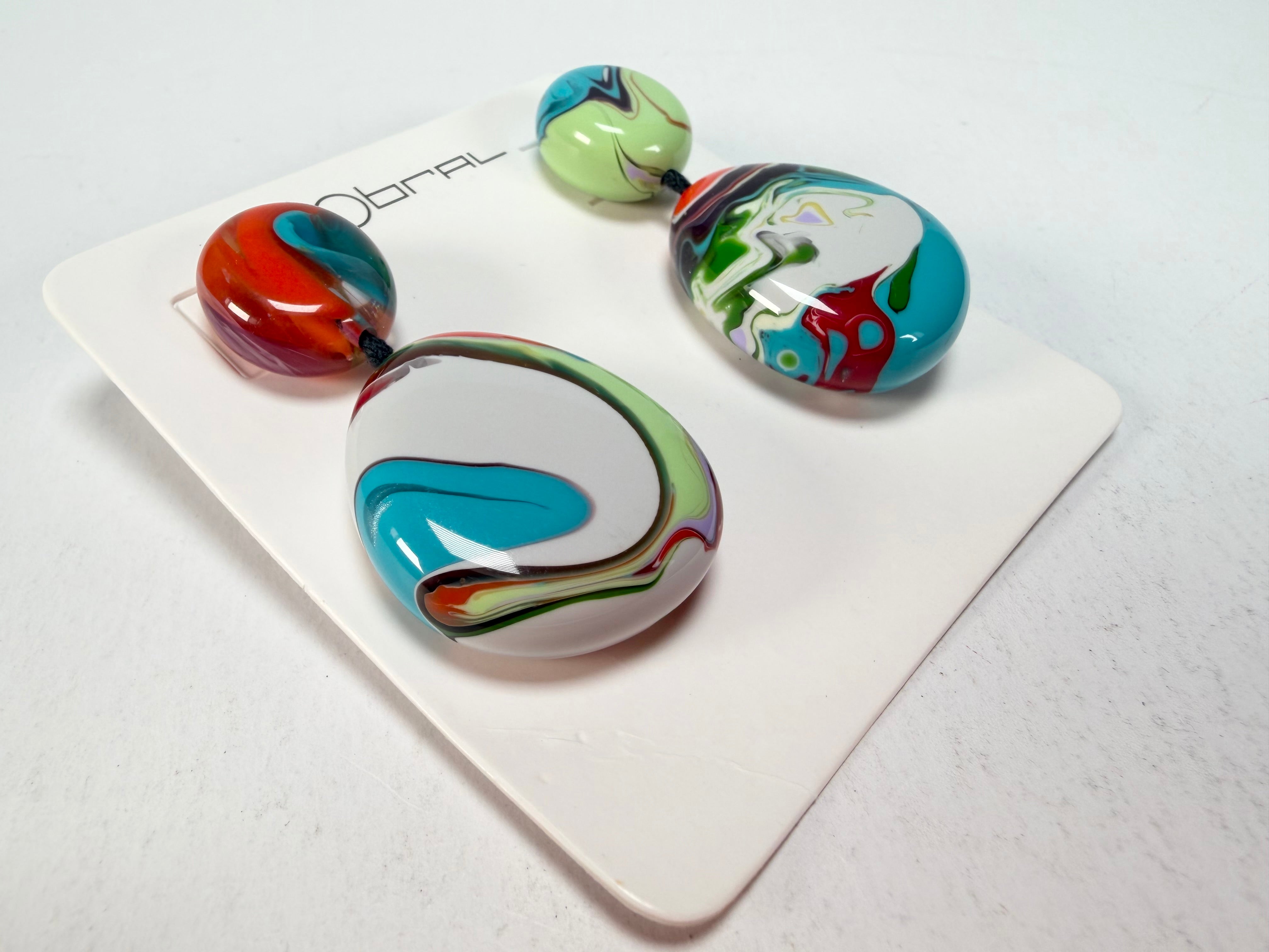 Sobral - Multi-Colour "Moni " Pollock Resin Earrings ( 004904 )