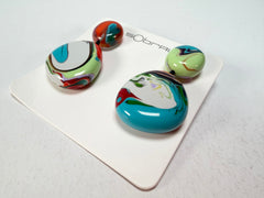 Sobral - Multi-Colour "Moni " Pollock Resin Earrings ( 004904 )