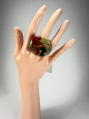 Sobral - Multi-Colour "Bead Efeitos" Pollock Resin Ring ( 004764 ) - Size UK S / US 9