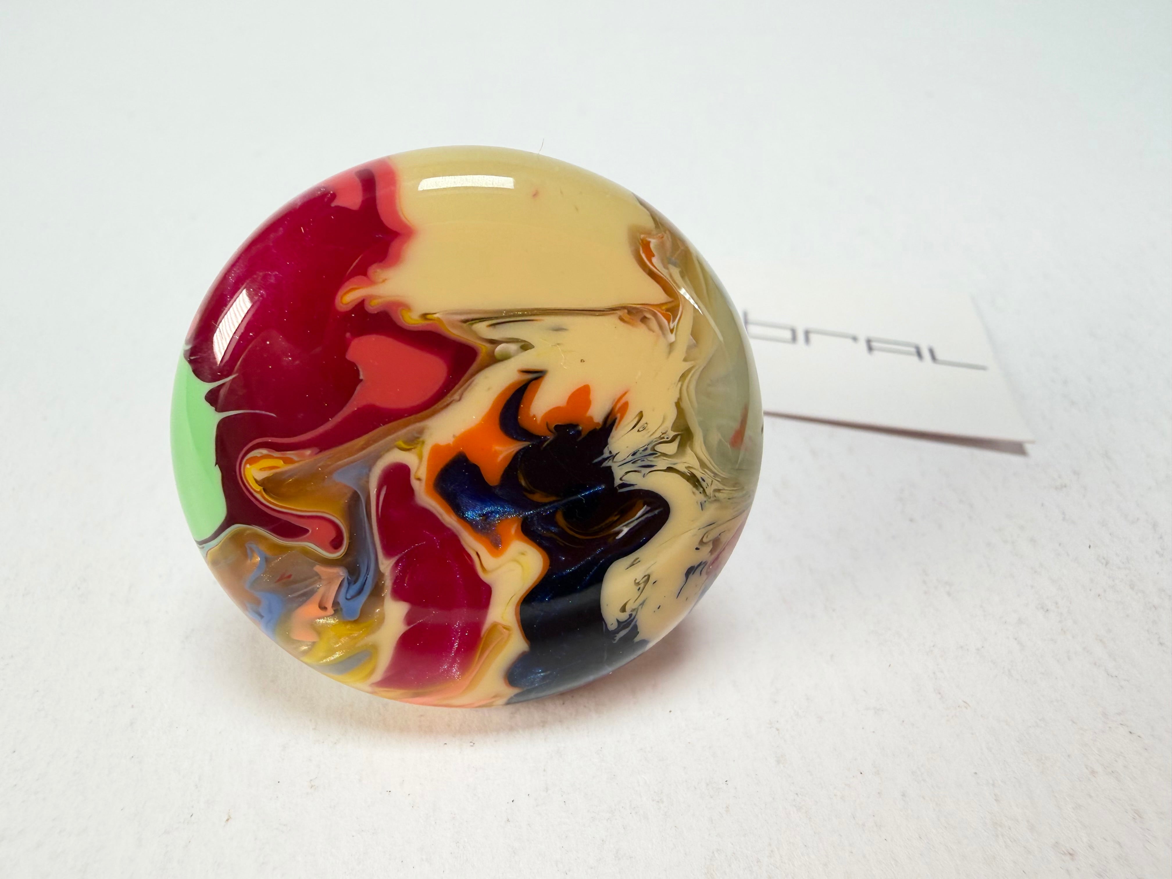 Sobral - Multi-Colour "Bead Efeitos" Pollock Resin Ring ( 004764 ) - Size UK S / US 9