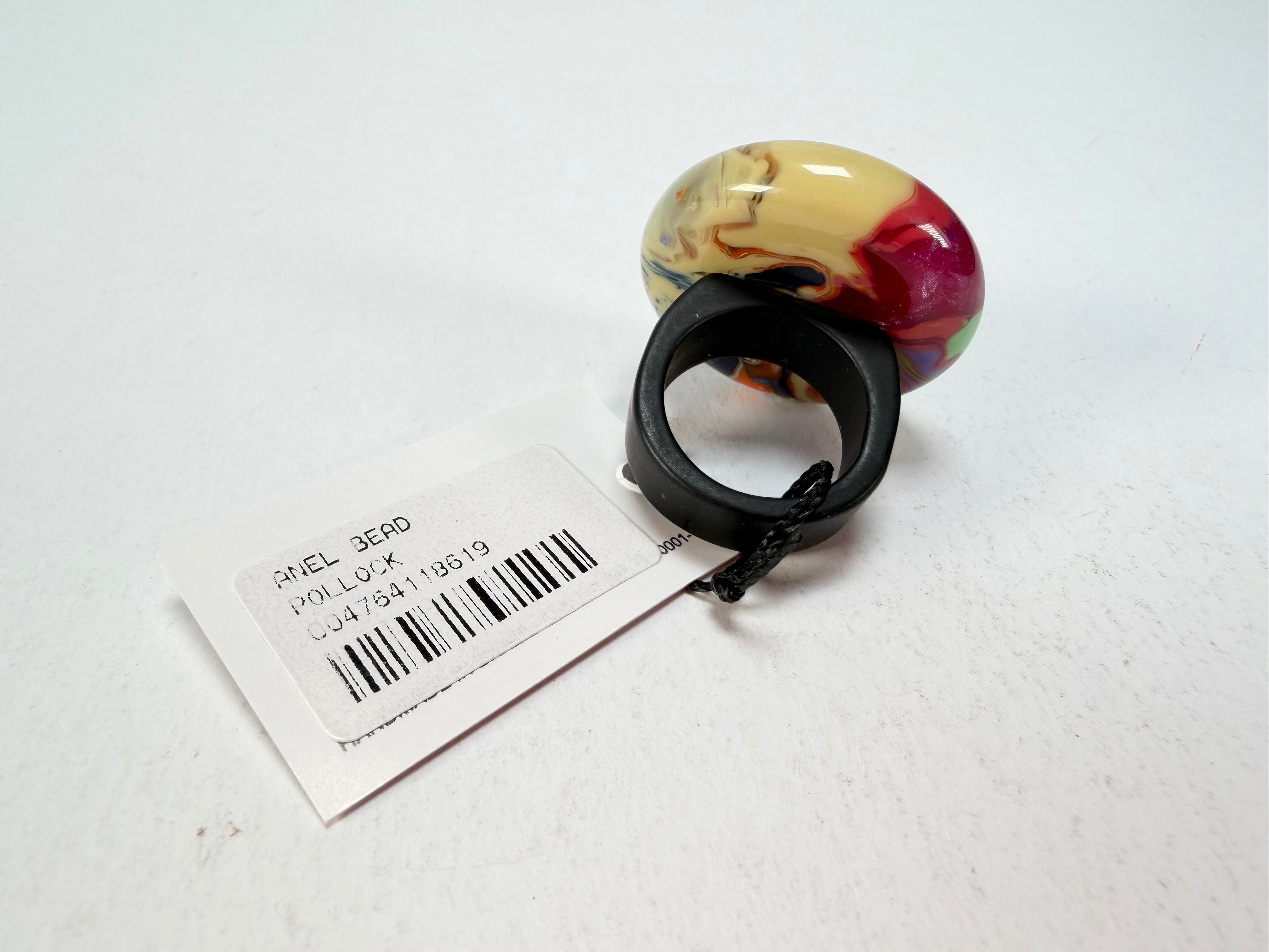 Sobral - Multi-Colour "Bead Efeitos" Pollock Resin Ring ( 004764 ) - Size UK S / US 9
