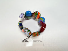 Sobral - Multi-Colour "Folha" Pollock Elasticated Resin Bracelet ( 005519 )