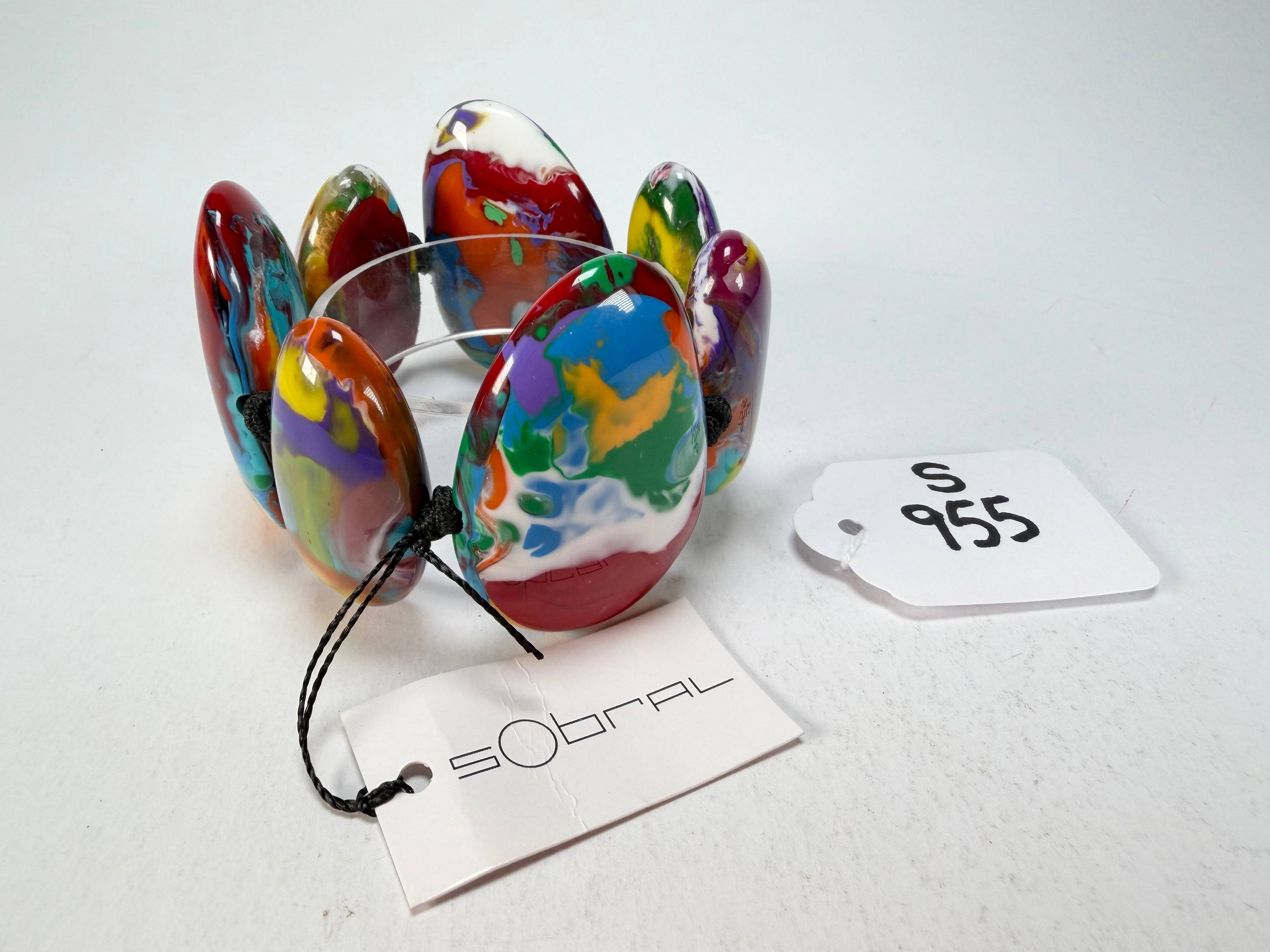 Sobral - Multi-Colour "Wassily" Pollock Elasticated Resin Bracelet ( 003716 )