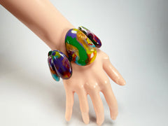 Sobral - Multi-Colour "Wassily" Pollock Elasticated Resin Bracelet ( 003716 )