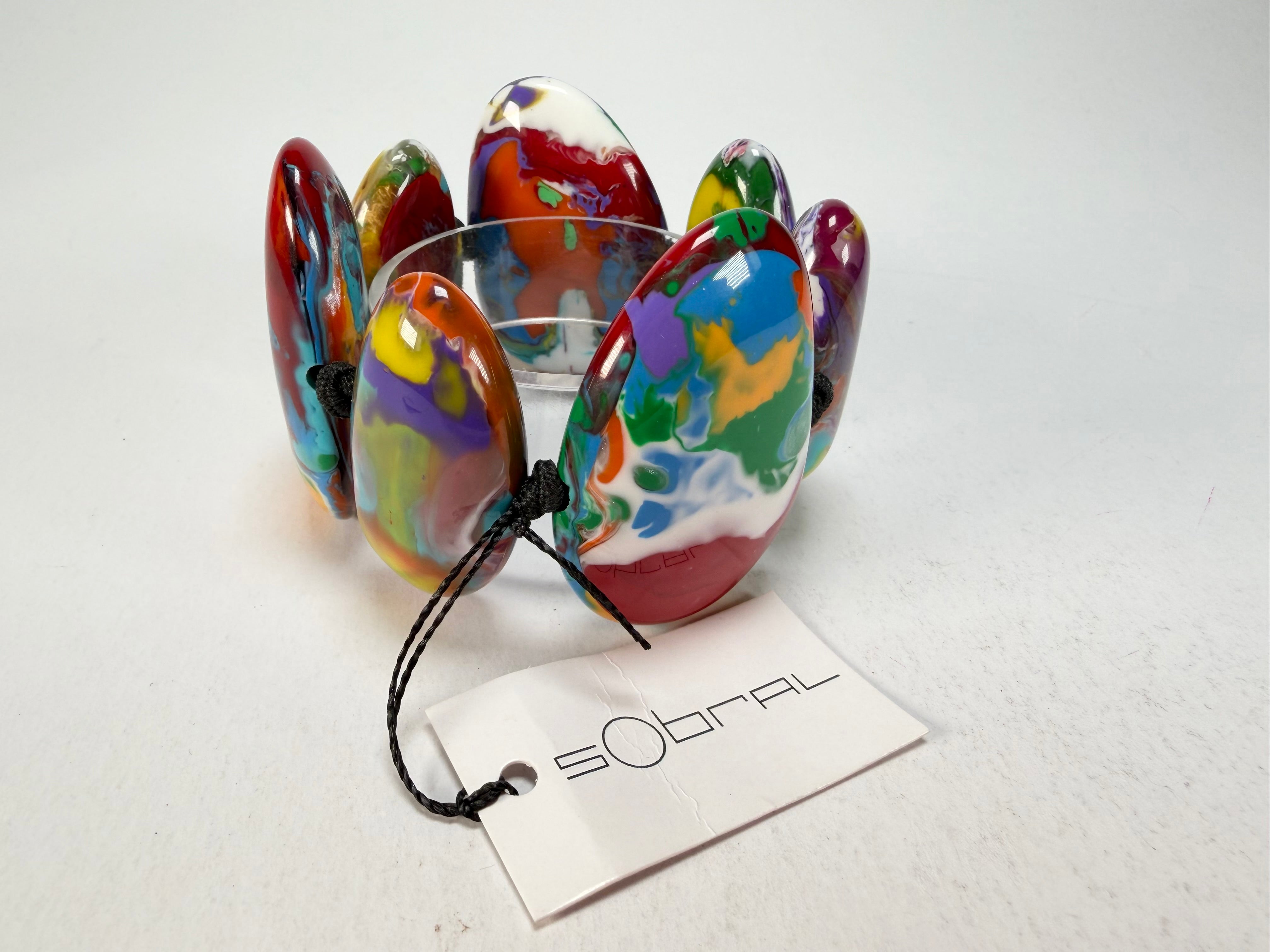 Sobral - Multi-Colour "Wassily" Pollock Elasticated Resin Bracelet ( 003716 )