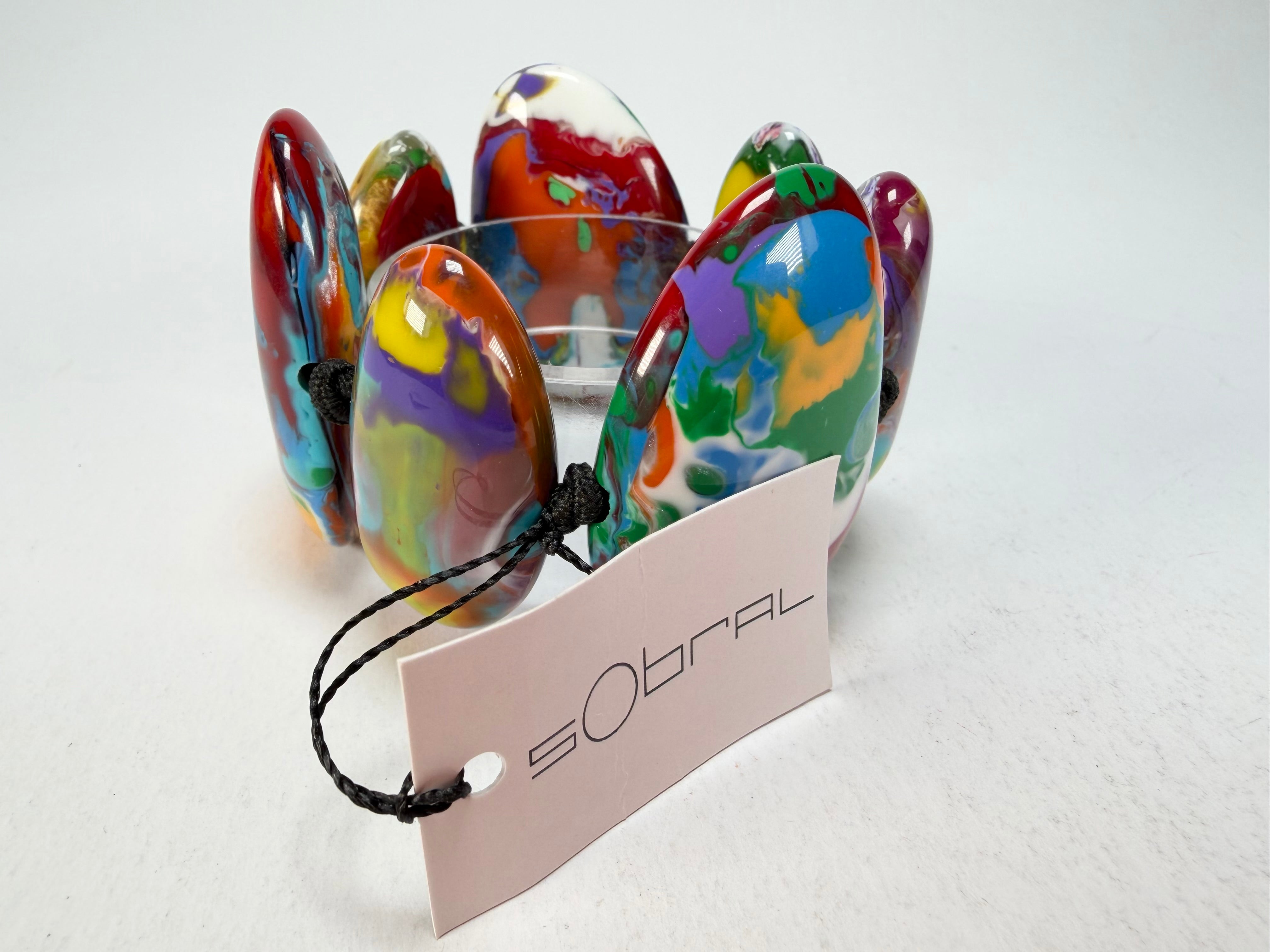 Sobral - Multi-Colour "Wassily" Pollock Elasticated Resin Bracelet ( 003716 )