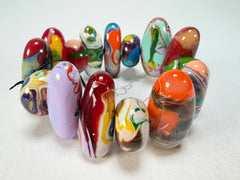 Sobral - Multi-Colour "Newanderthal" Pollock Elasticated Resin Bracelet ( 005263 )