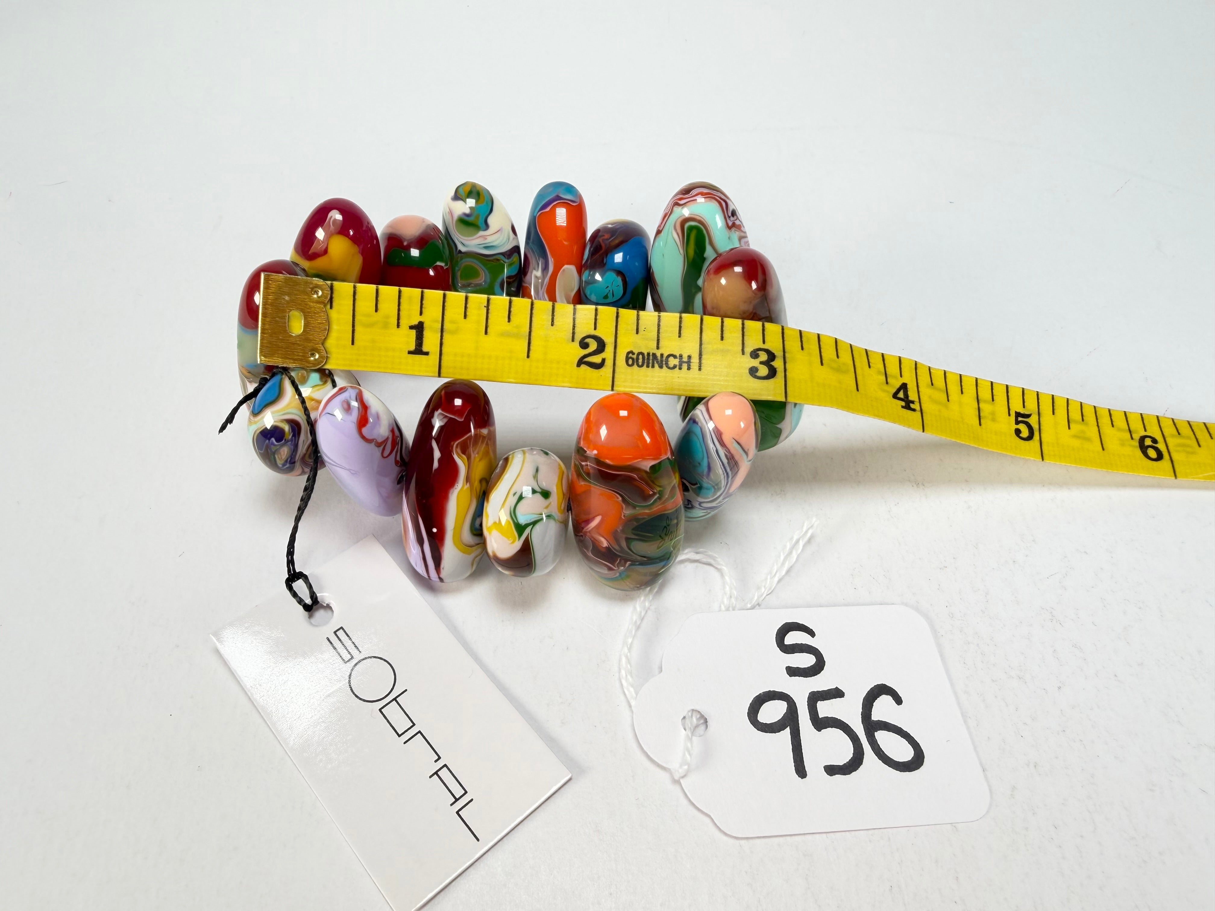 Sobral - Multi-Colour "Newanderthal" Pollock Elasticated Resin Bracelet ( 005263 )