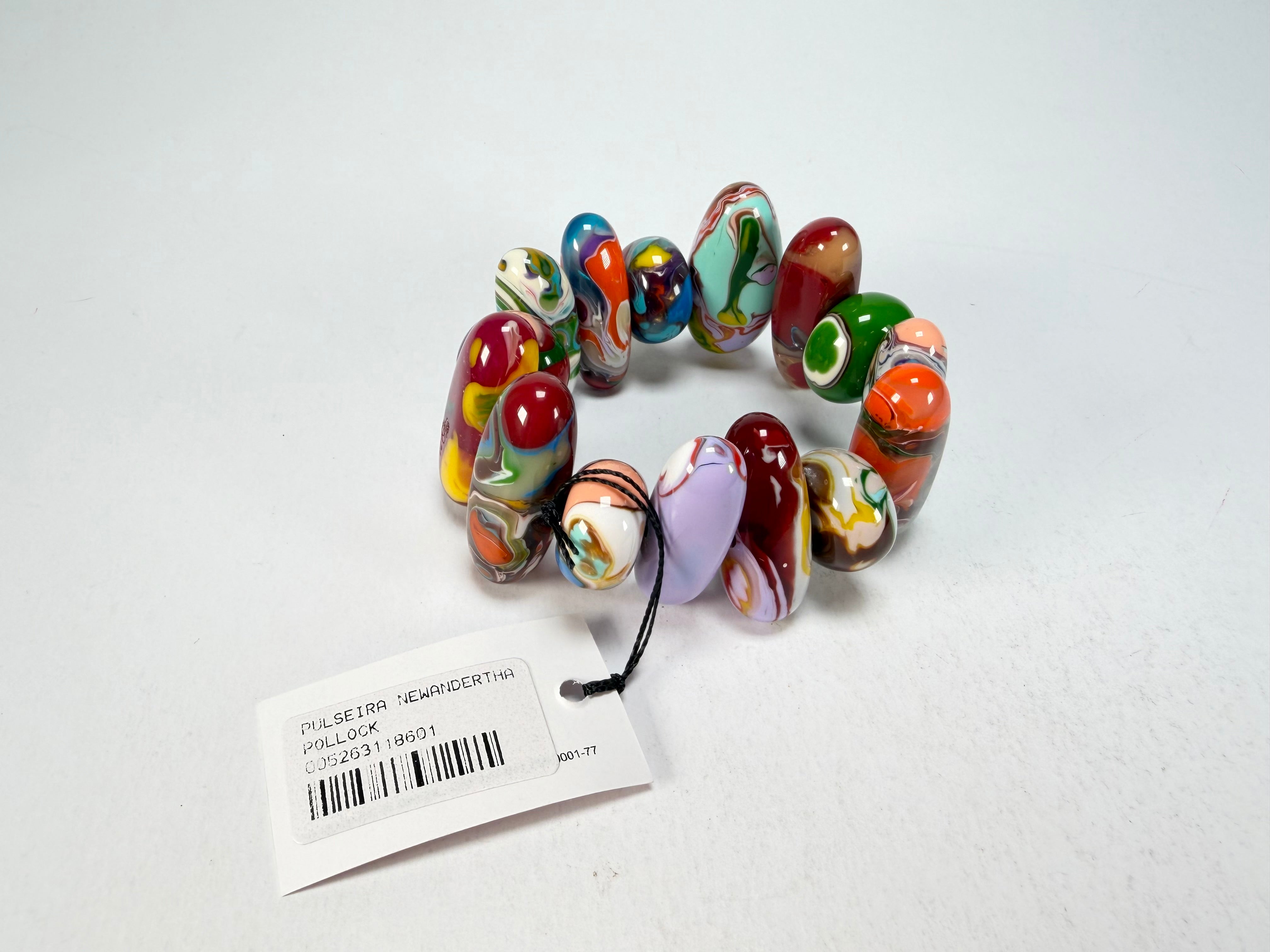 Sobral - Multi-Colour "Newanderthal" Pollock Elasticated Resin Bracelet ( 005263 )