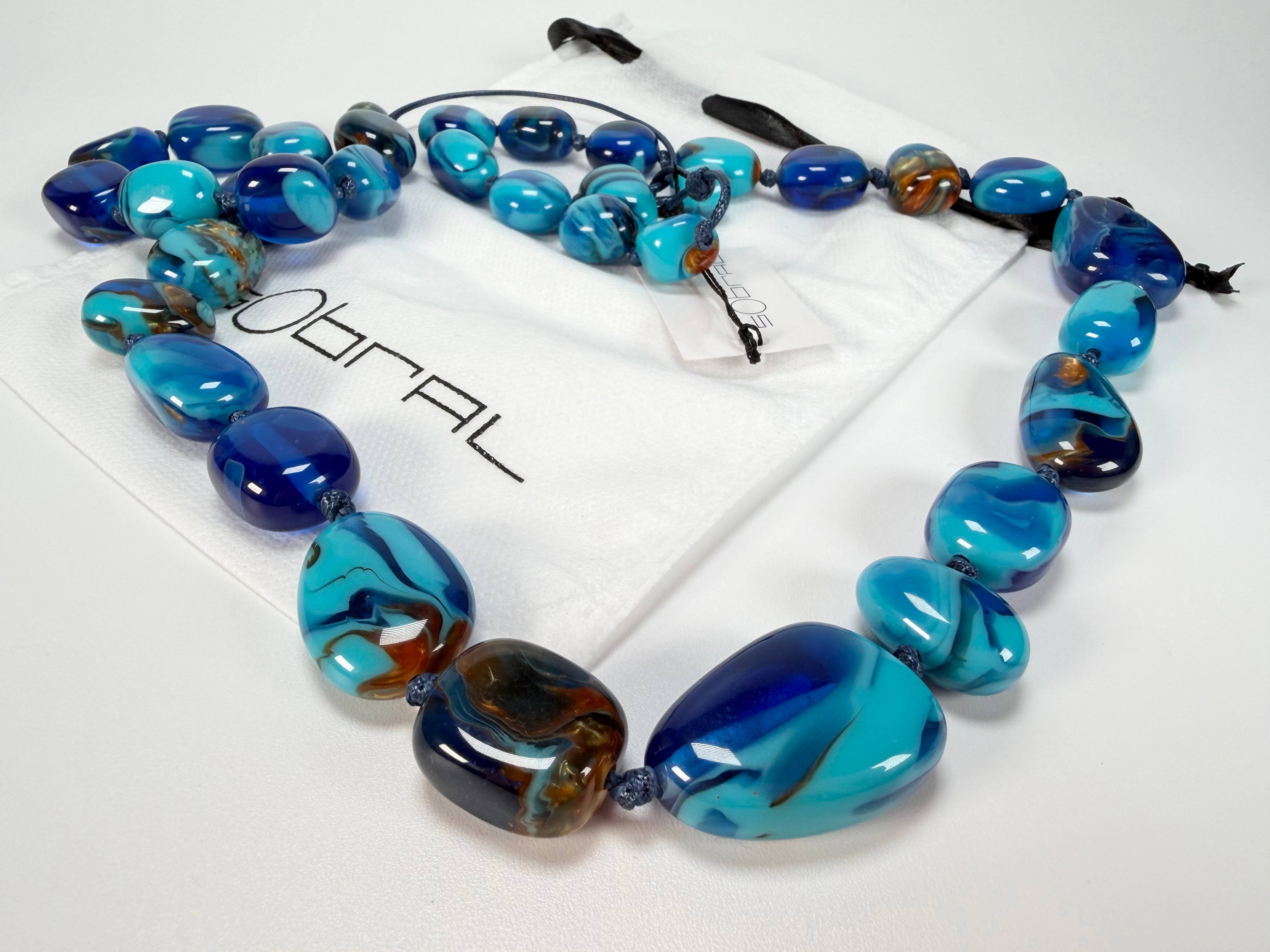 Sobral - Noite Estrelada "Wave" Resin Necklace ( 005327 )